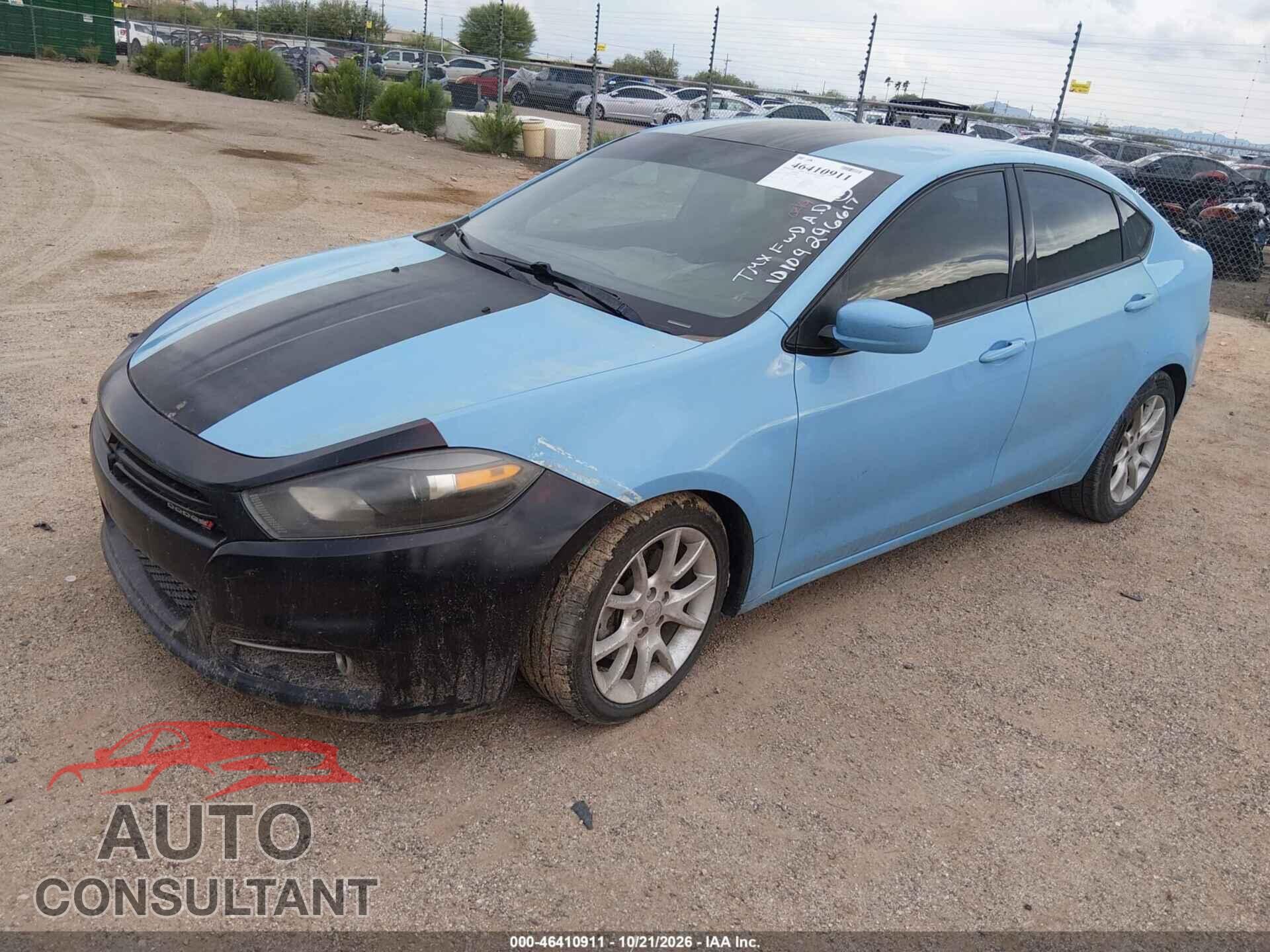 DODGE DART 2013 - 1C3CDFBA9DD296617