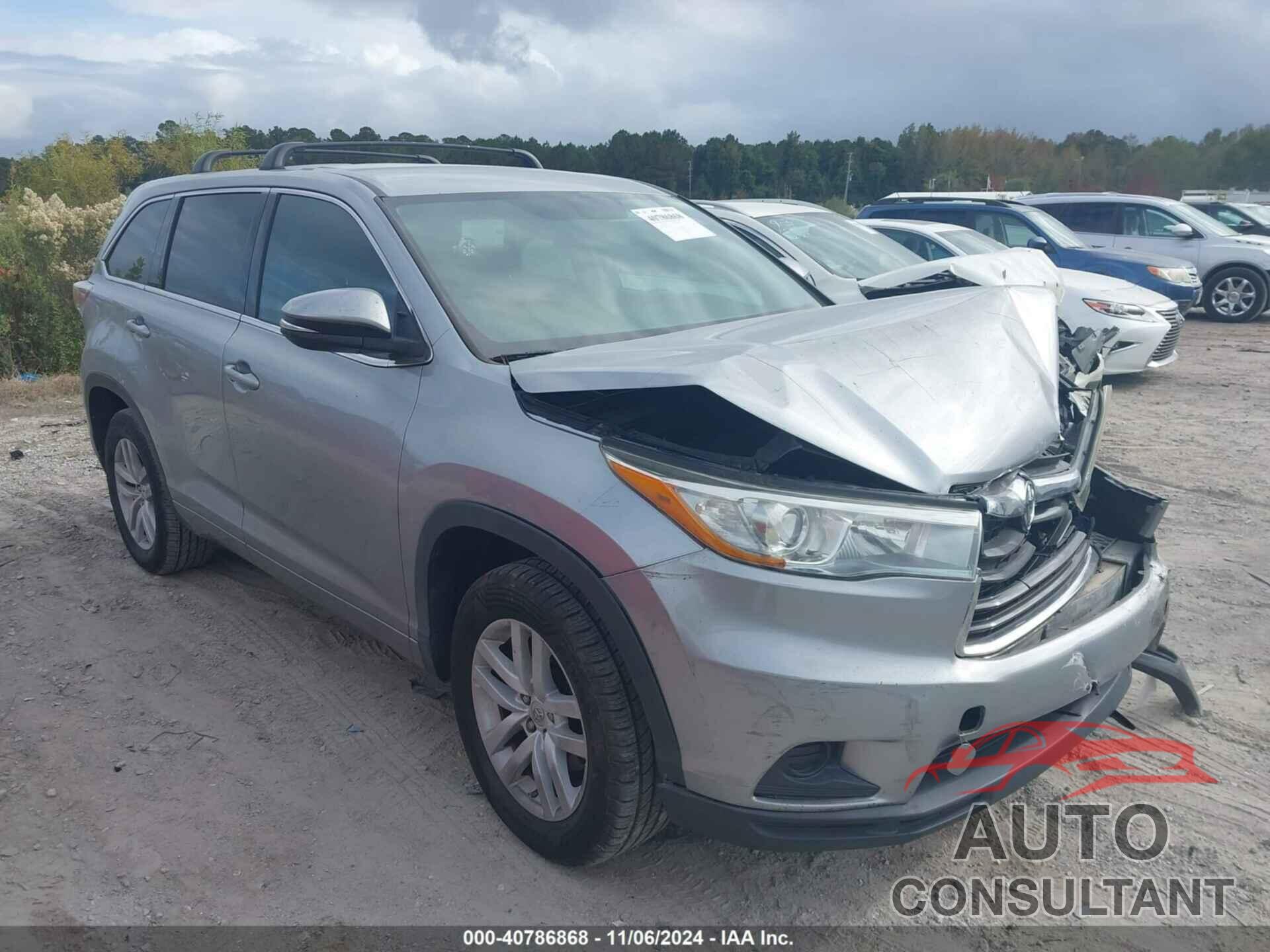 TOYOTA HIGHLANDER 2015 - 5TDZKRFH5FS107053