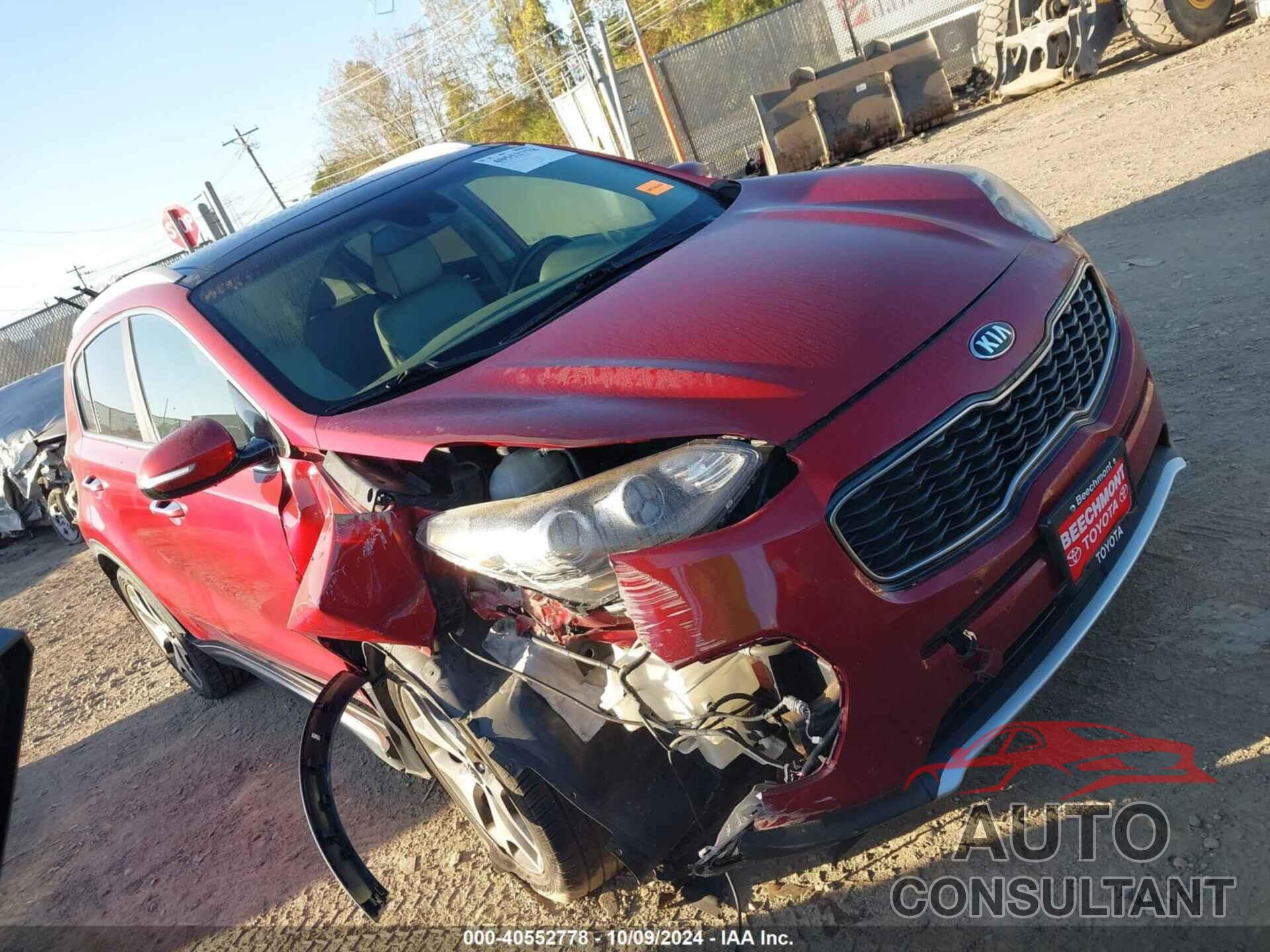 KIA SPORTAGE 2017 - KNDPR3A68H7098111