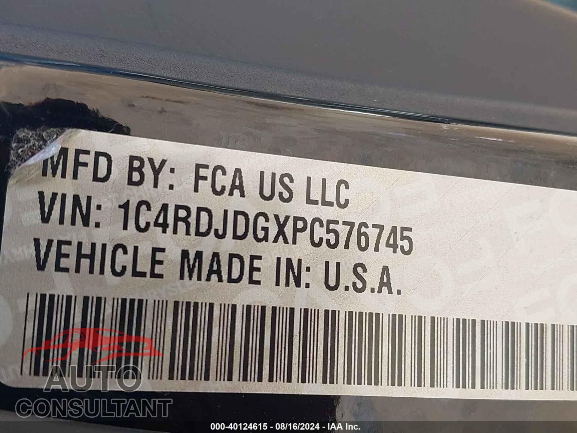 DODGE DURANGO 2023 - 1C4RDJDGXPC576745