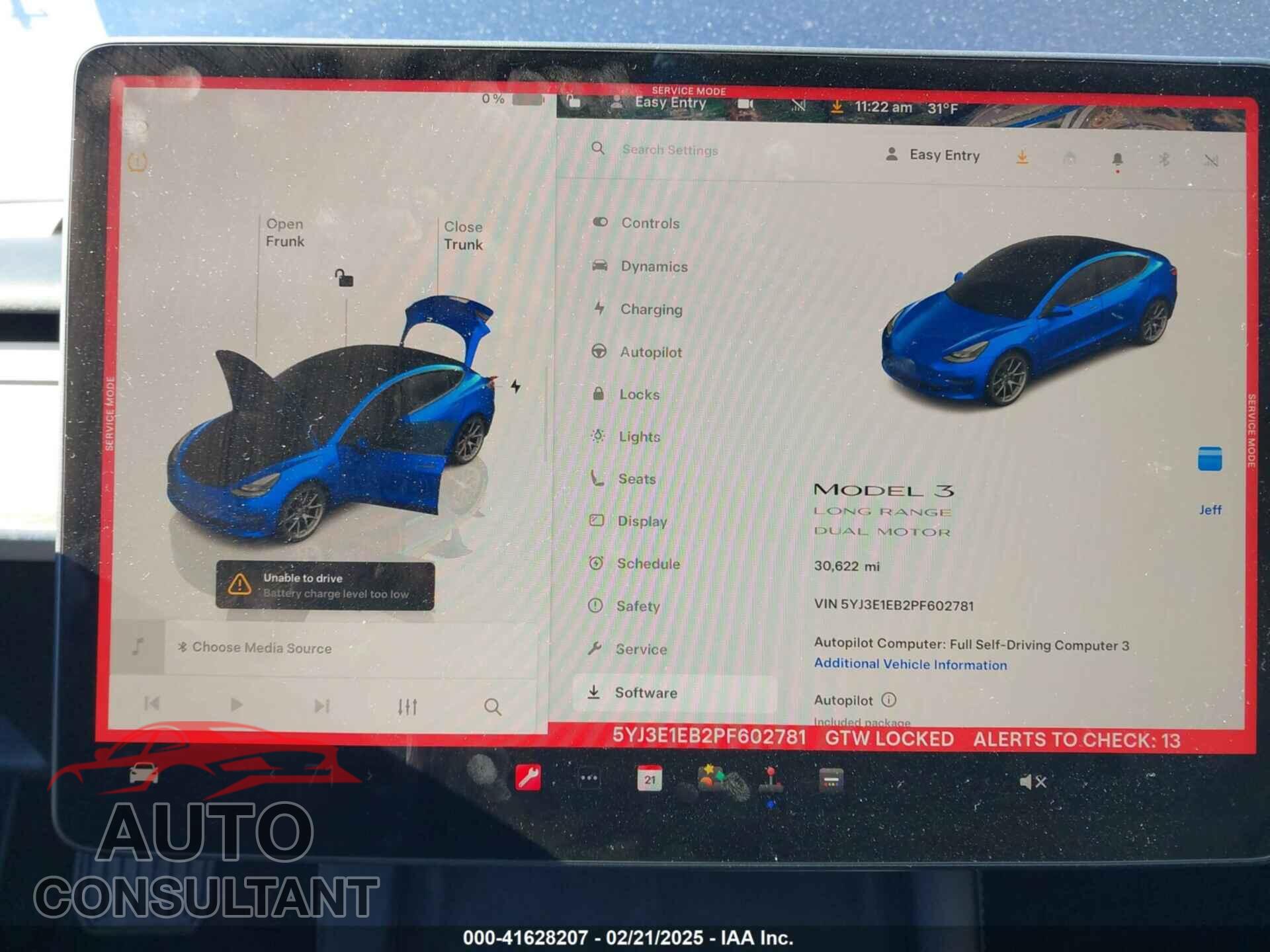 TESLA MODEL 3 2023 - 5YJ3E1EB2PF602781