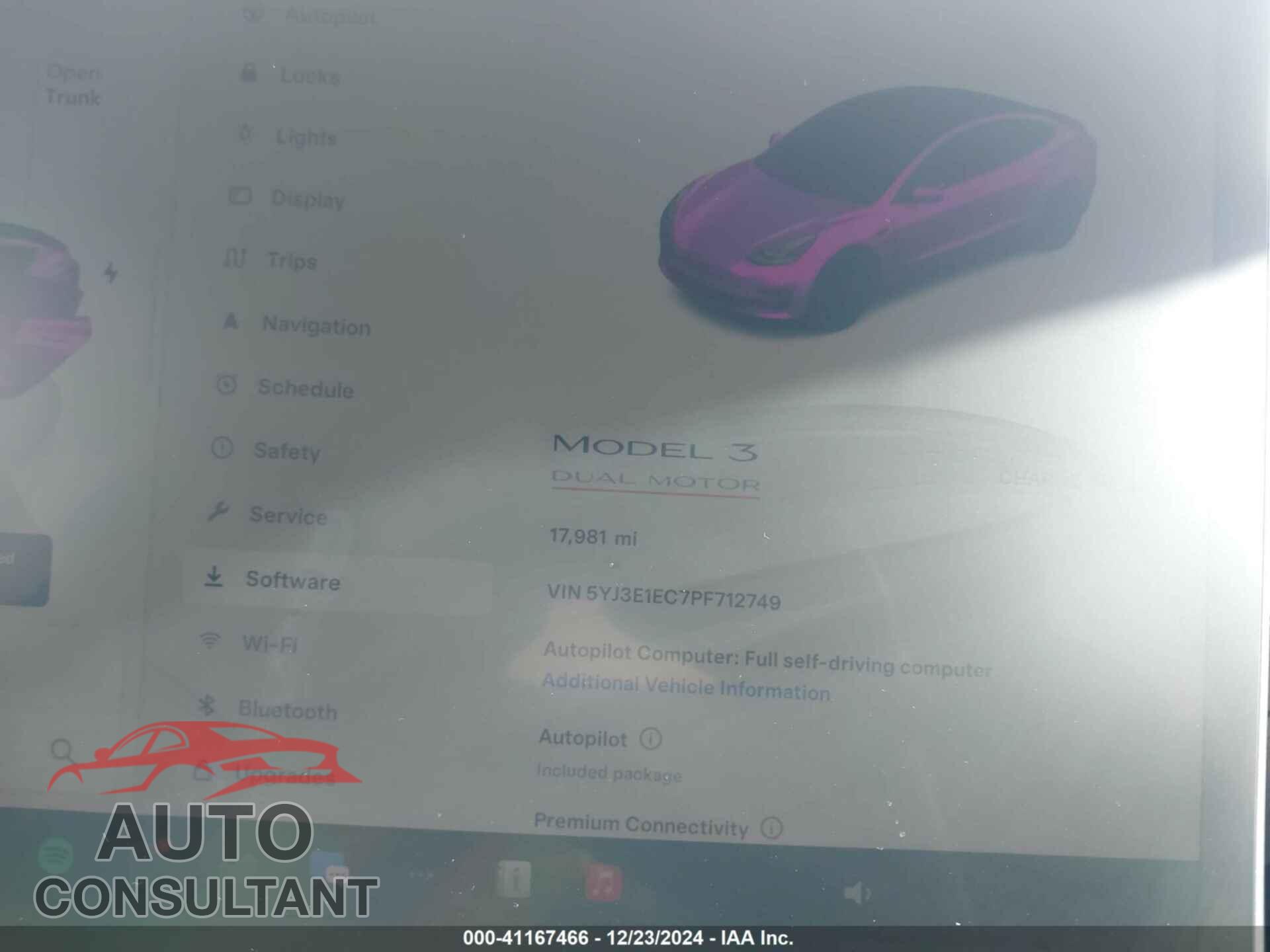 TESLA MODEL 3 2023 - 5YJ3E1EC7PF712749