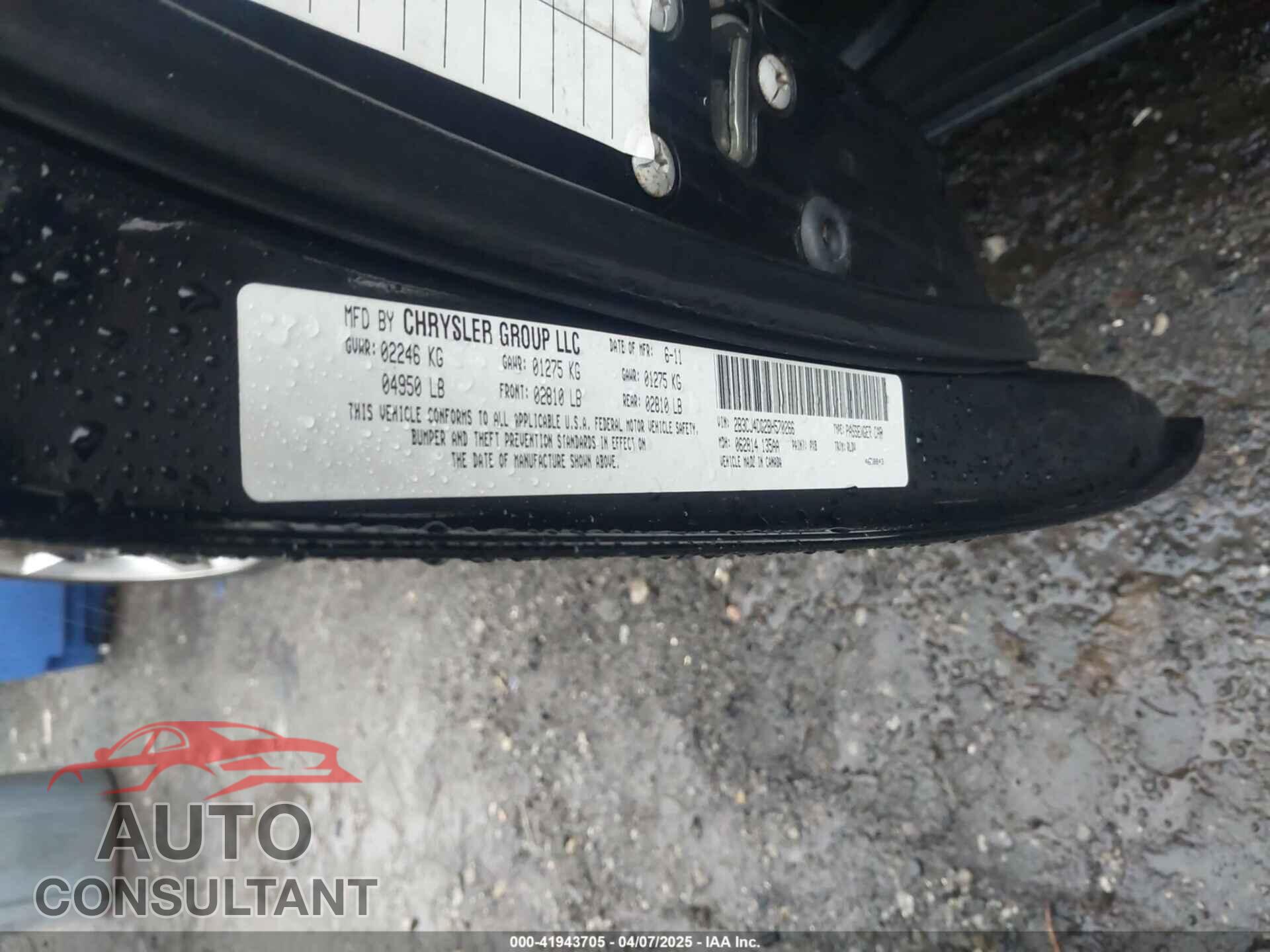 DODGE CHALLENGER 2011 - 2B3CJ4DG2BH570266