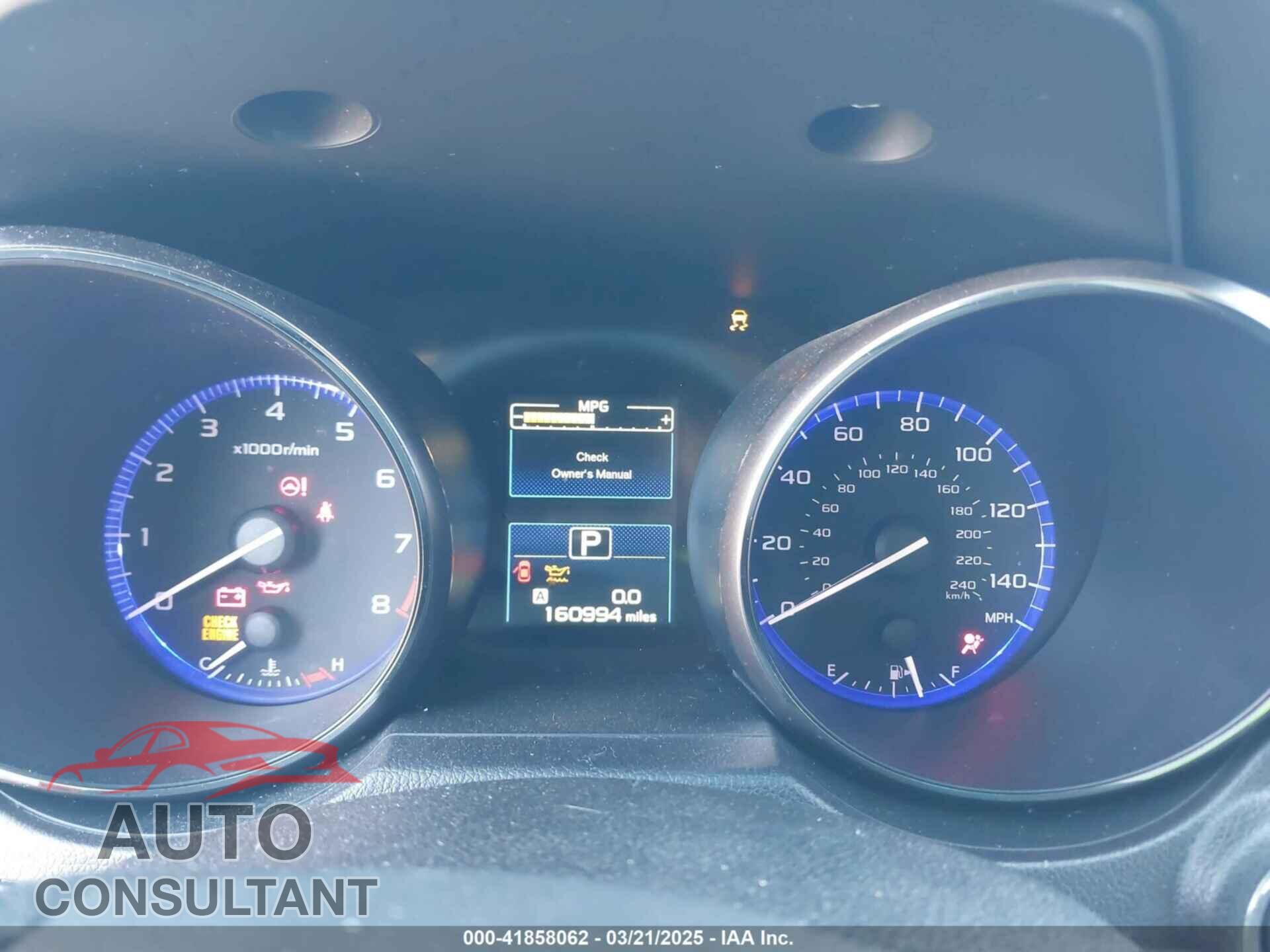 SUBARU OUTBACK 2016 - 4S4BSBLC9G3220195