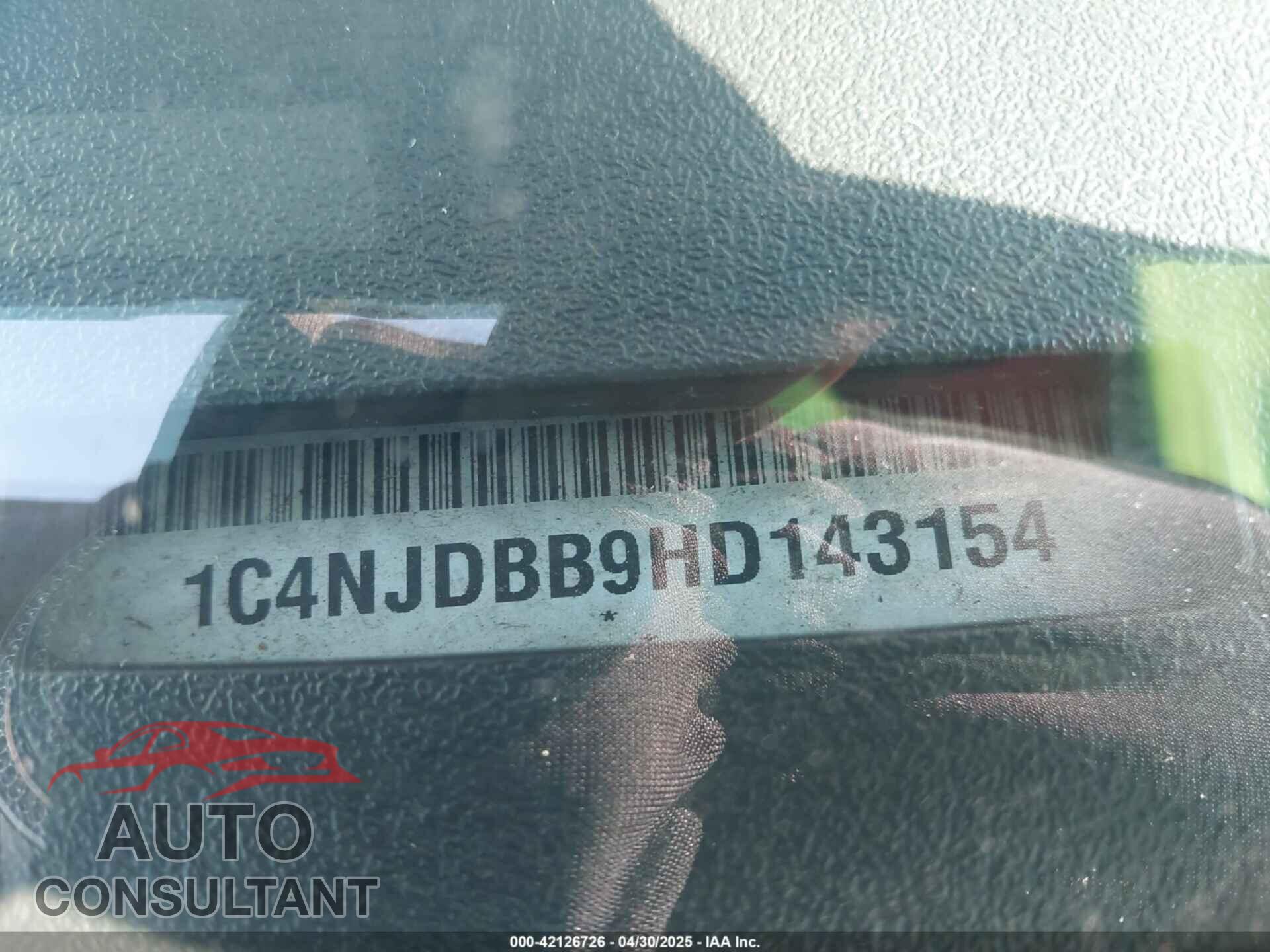 JEEP COMPASS 2017 - 1C4NJDBB9HD143154