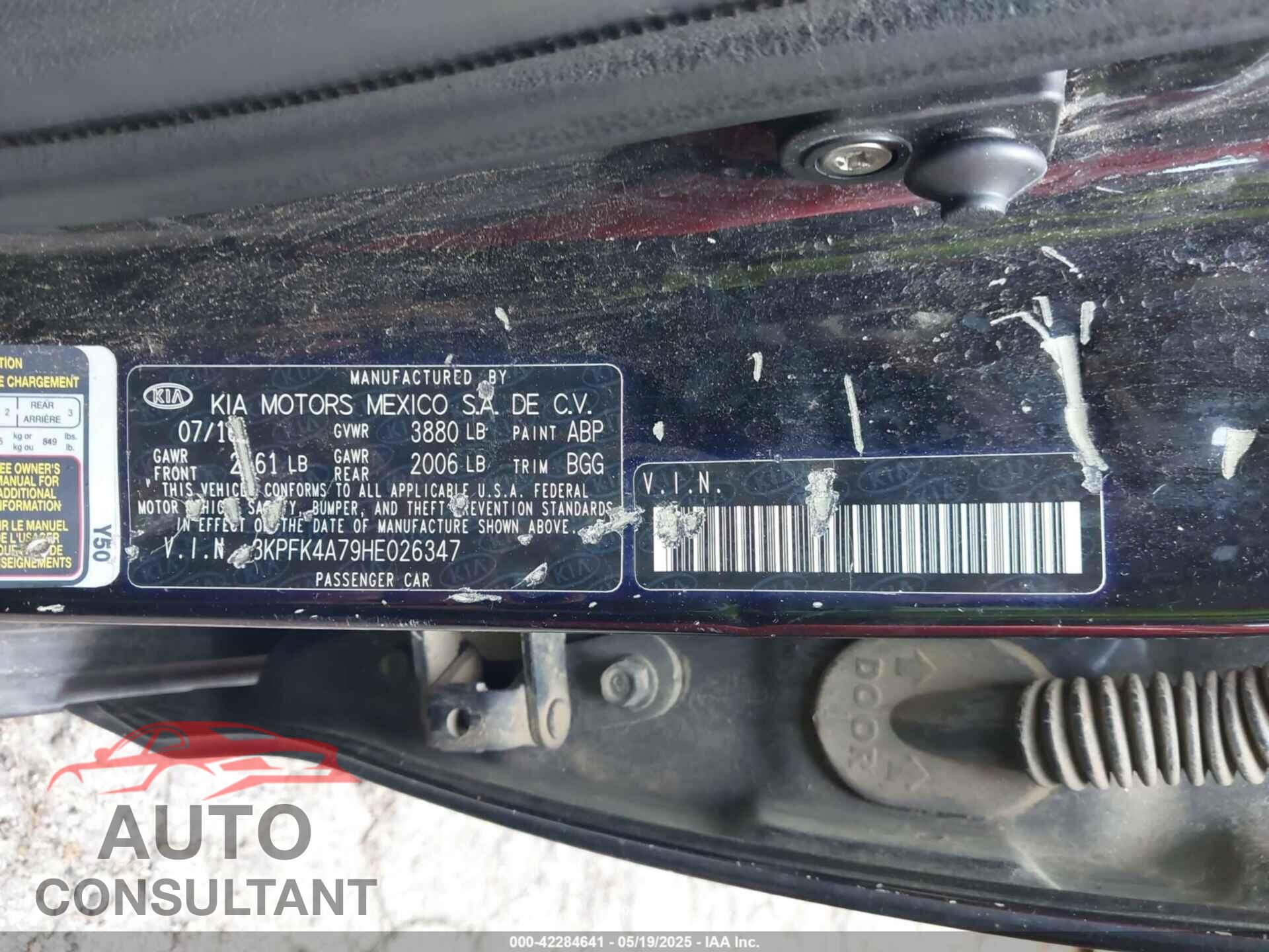 KIA FORTE 2017 - 3KPFK4A79HE026347