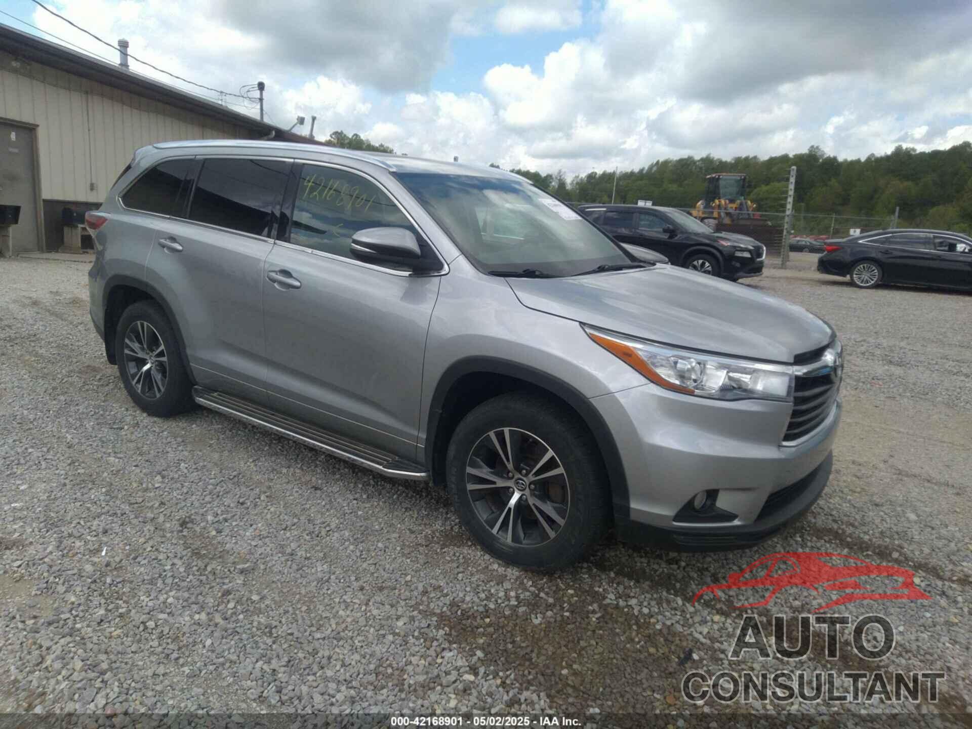 TOYOTA HIGHLANDER 2016 - 5TDJKRFH4GS501836