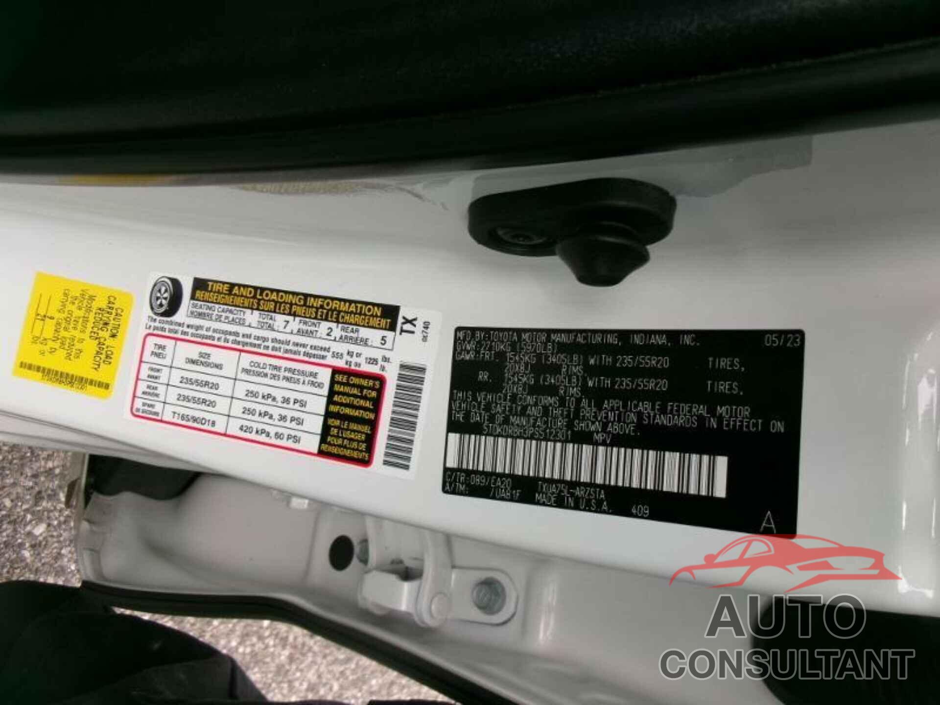 TOYOTA HIGHLANDER 2023 - 5TDKDRBH3PS512301