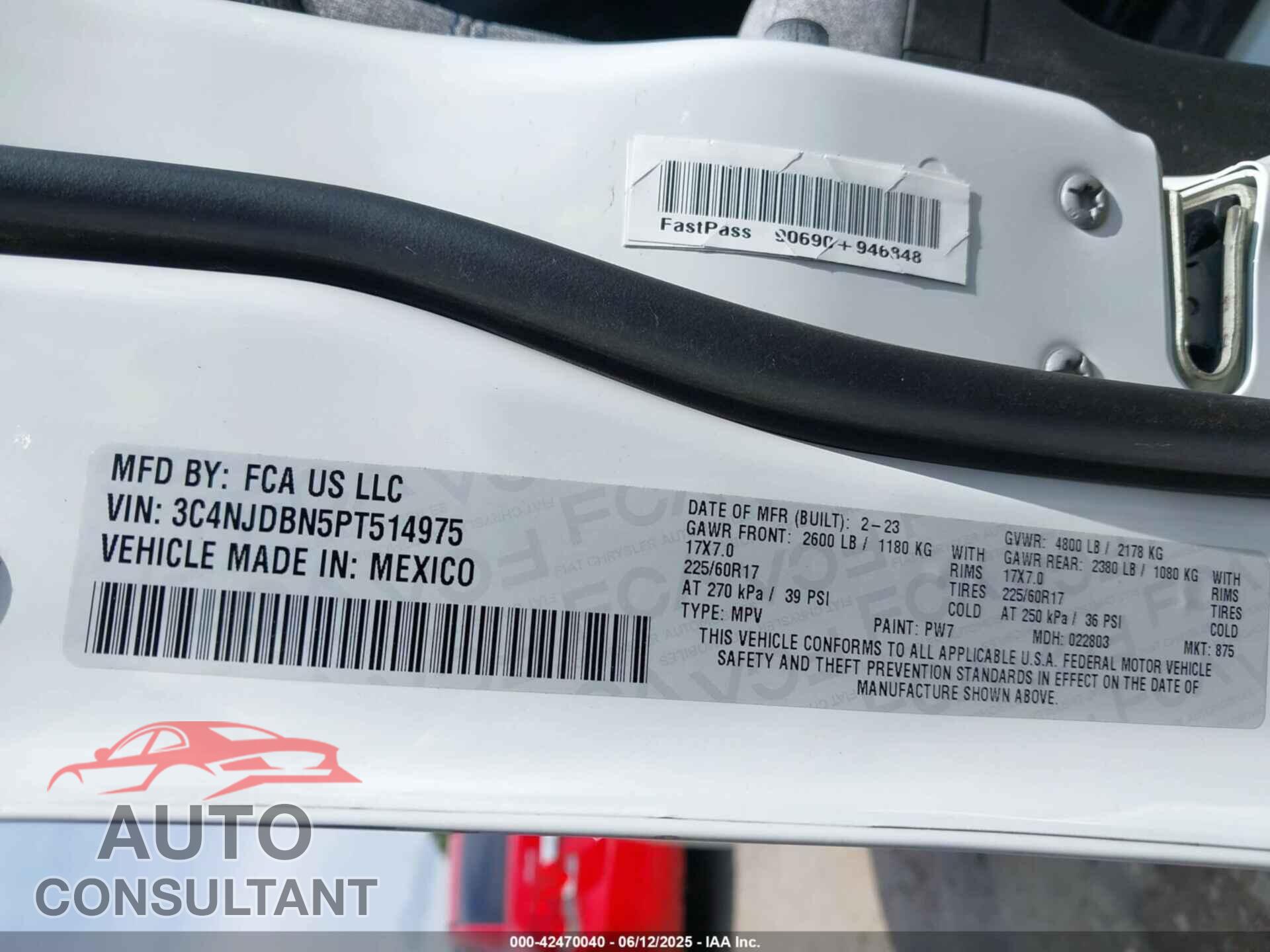 JEEP COMPASS 2023 - 3C4NJDBN5PT514975