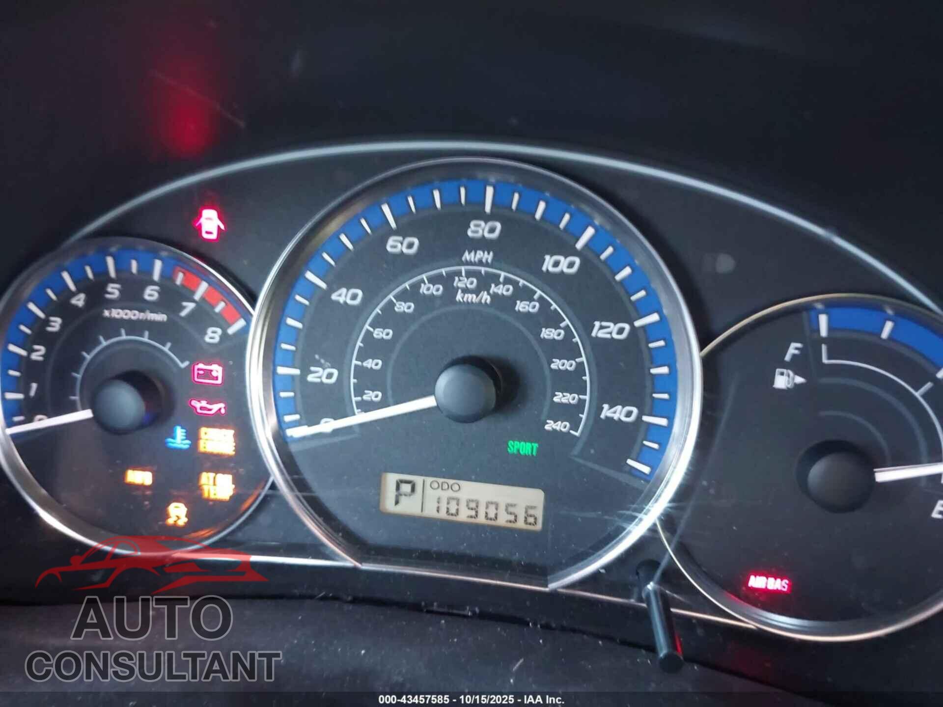 SUBARU FORESTER 2011 - JF2SHAEC3BH762609
