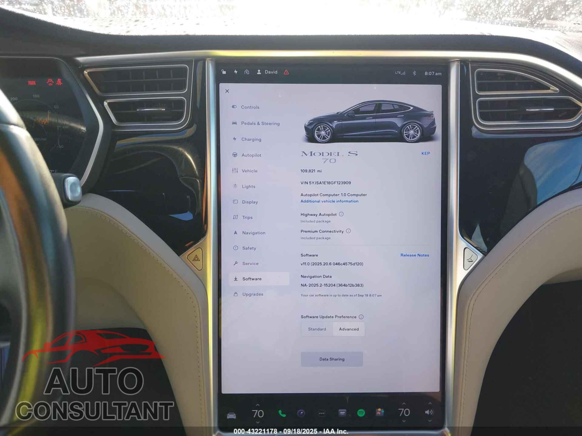 TESLA MODEL S 2016 - 5YJSA1E18GF123909