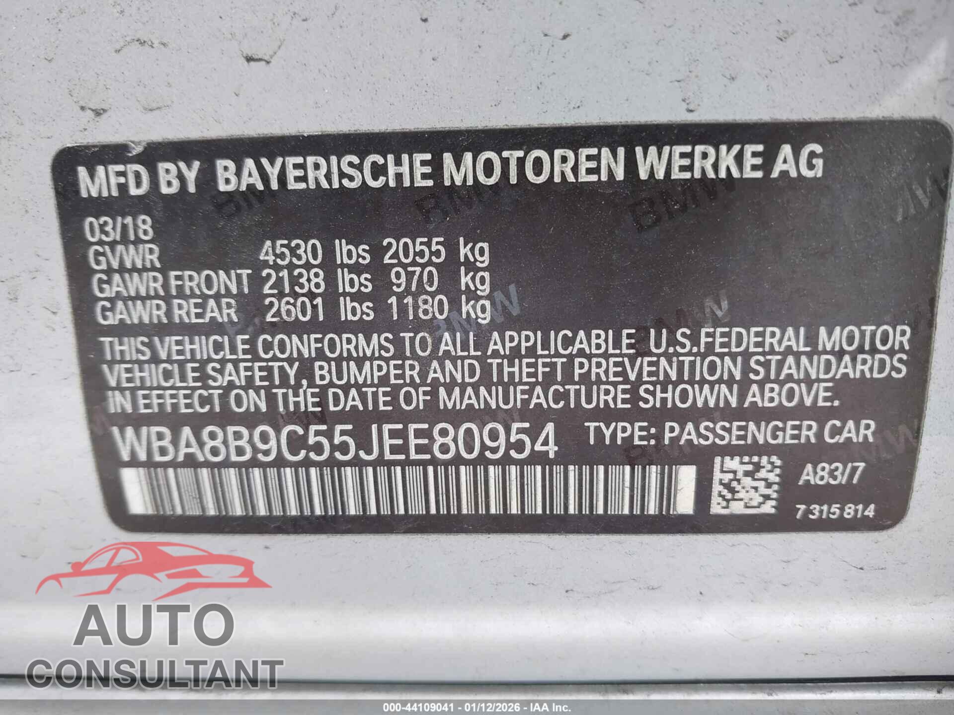 BMW 330I 2018 - WBA8B9C55JEE80954