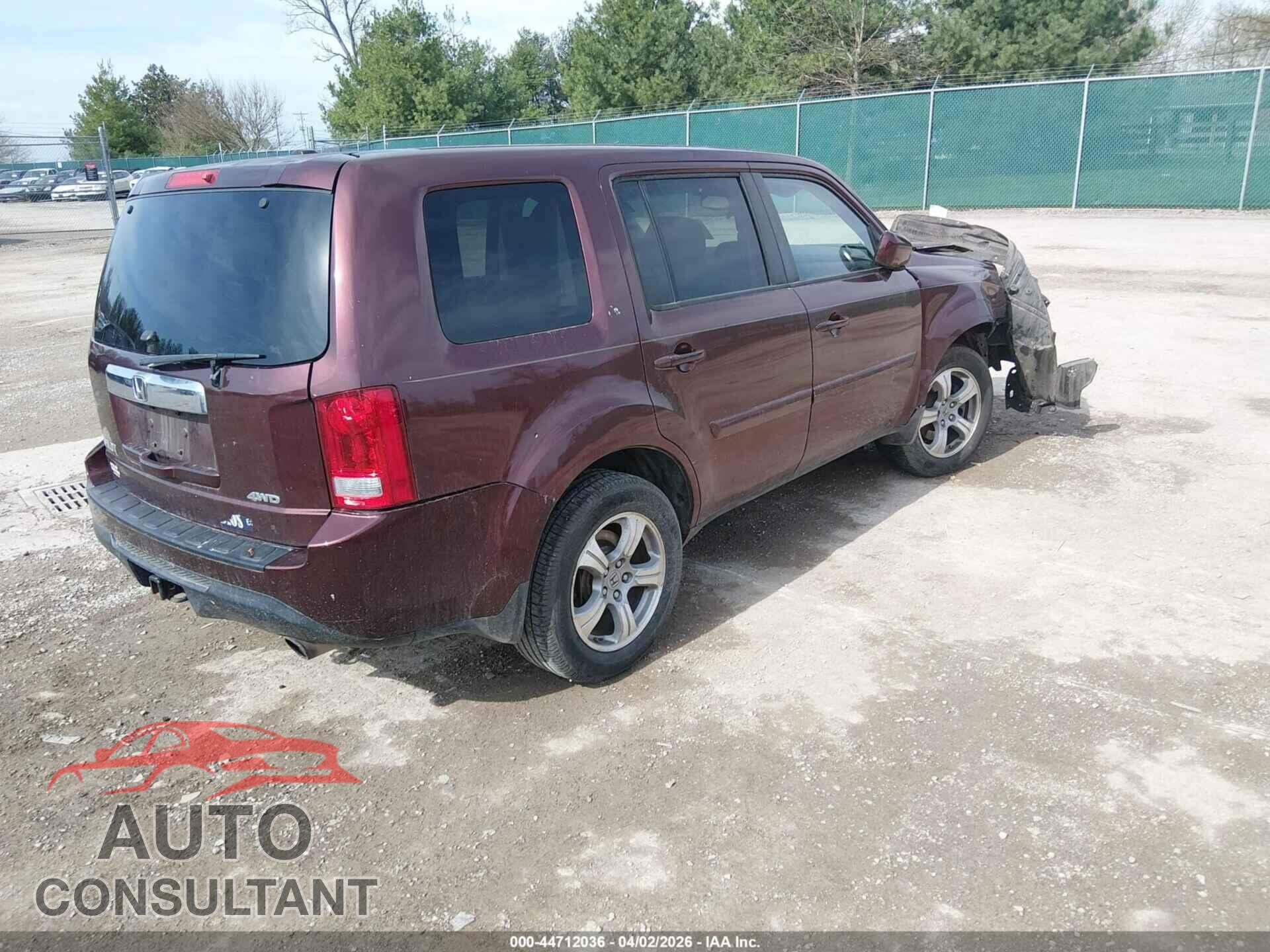 HONDA PILOT 2012 - 5FNYF4H66CB045838