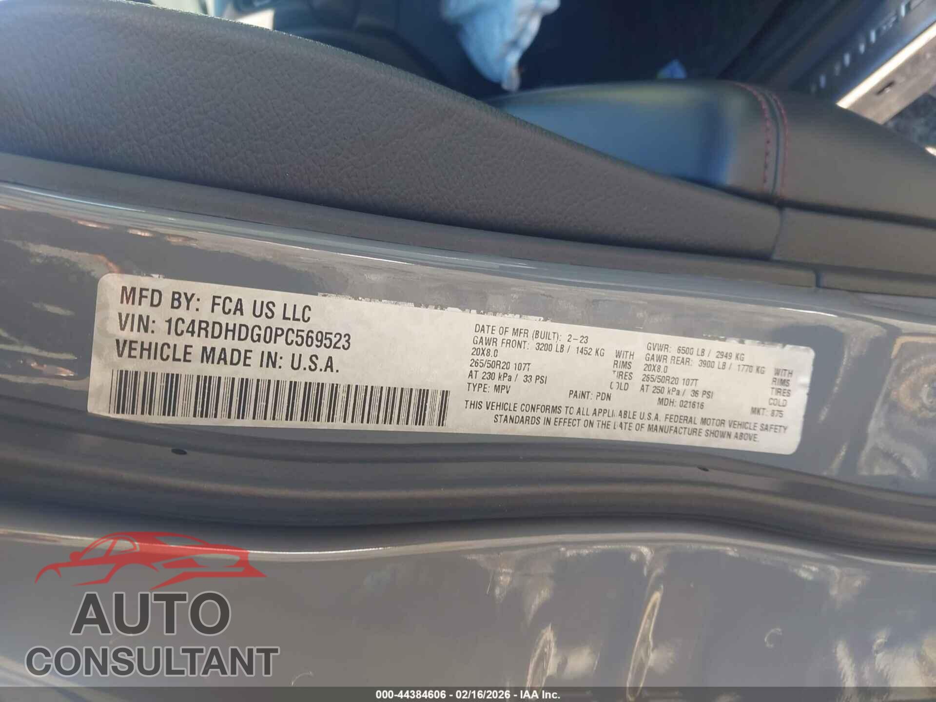 DODGE DURANGO 2023 - 1C4RDHDG0PC569523