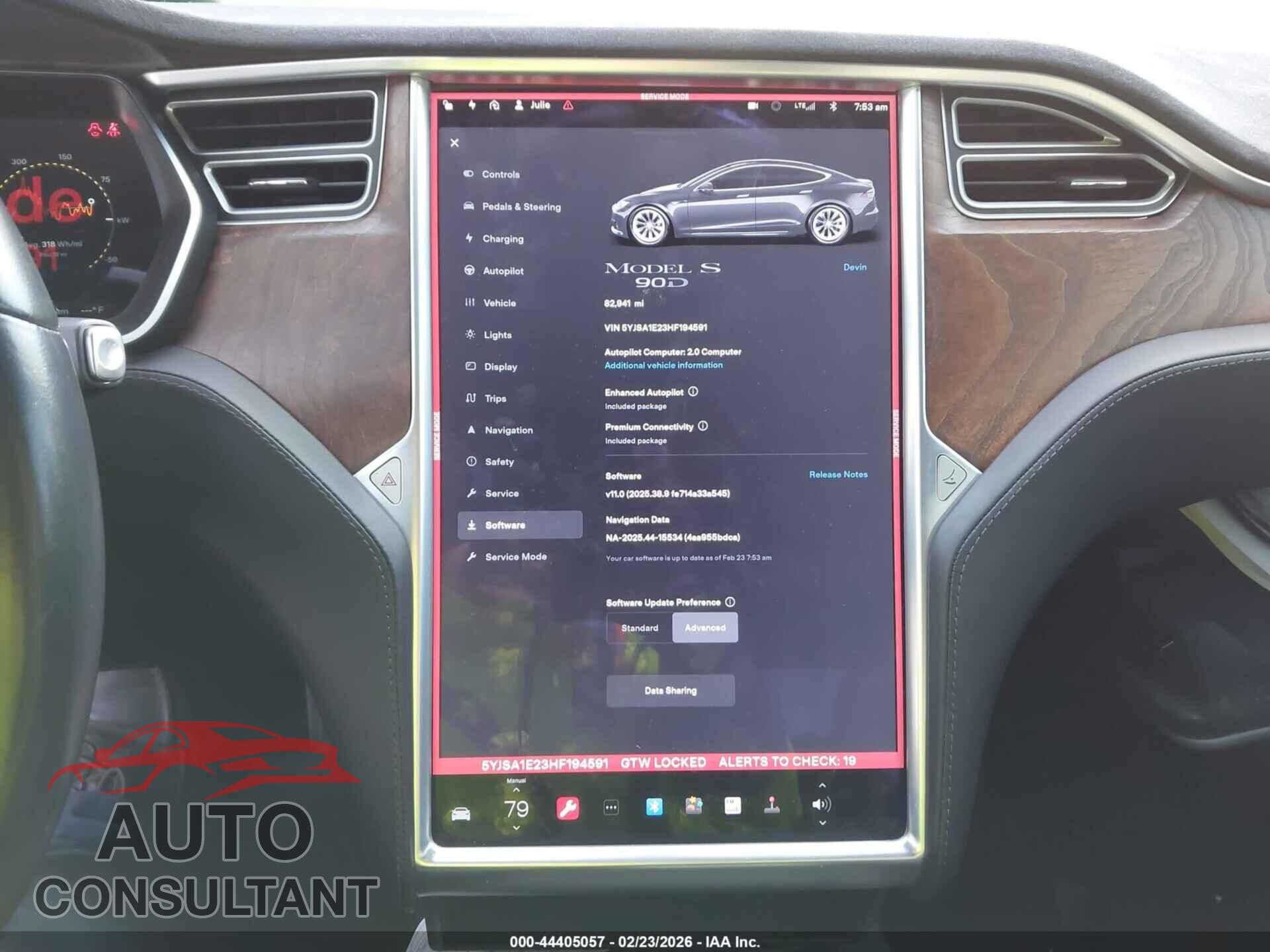 TESLA MODEL S 2017 - 5YJSA1E23HF194591
