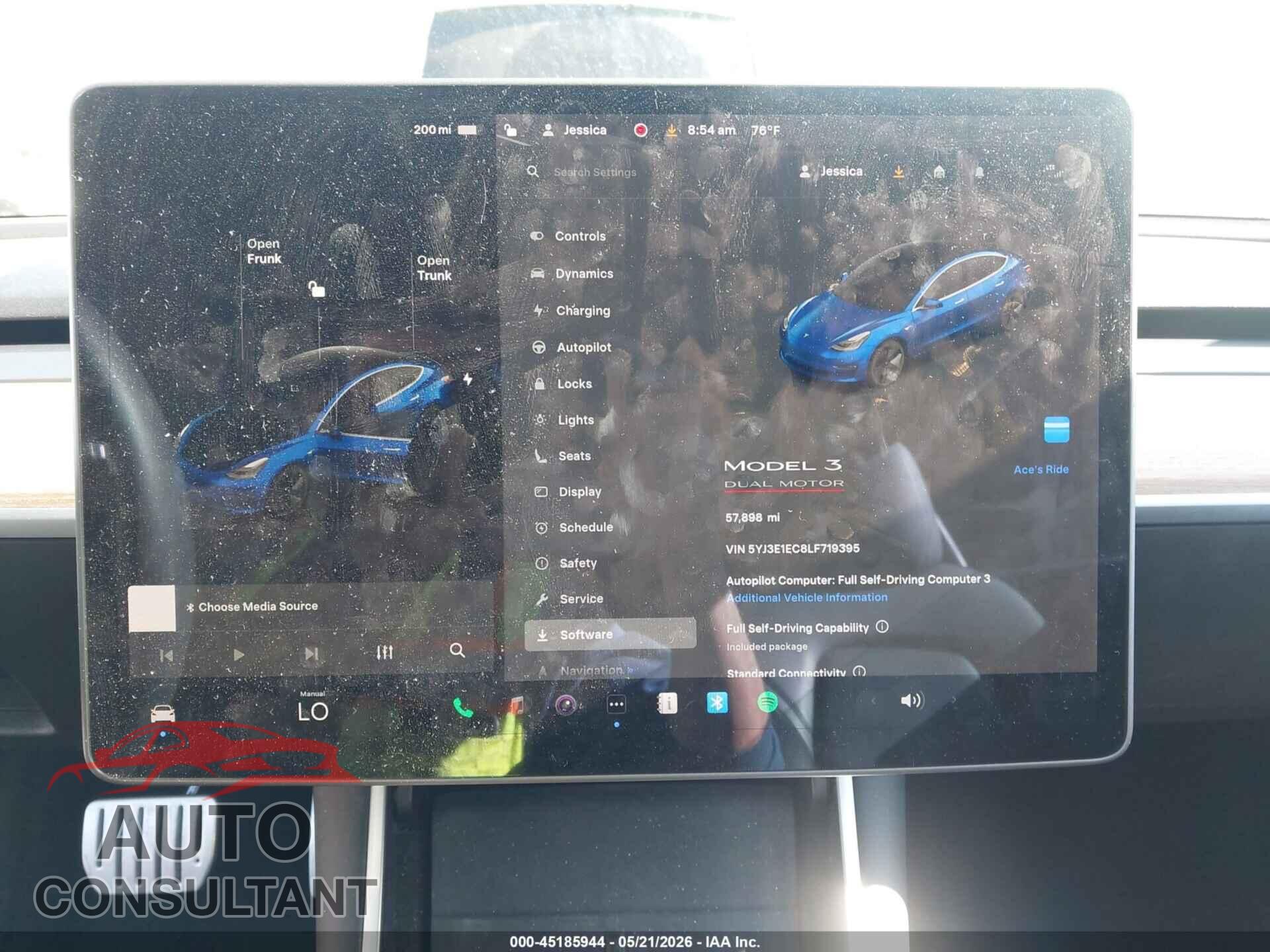 TESLA MODEL 3 2020 - 5YJ3E1EC8LF719395