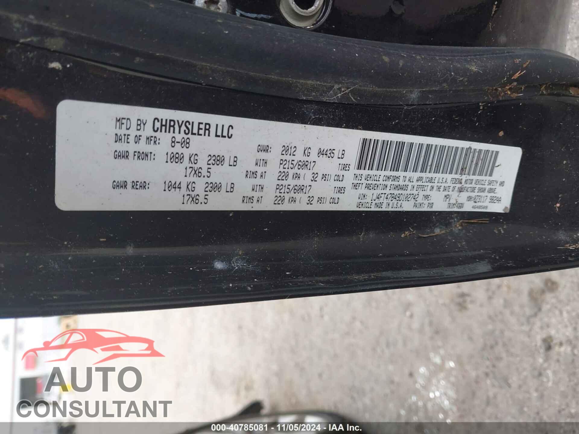 JEEP COMPASS 2009 - 1J4FT47B49D102742