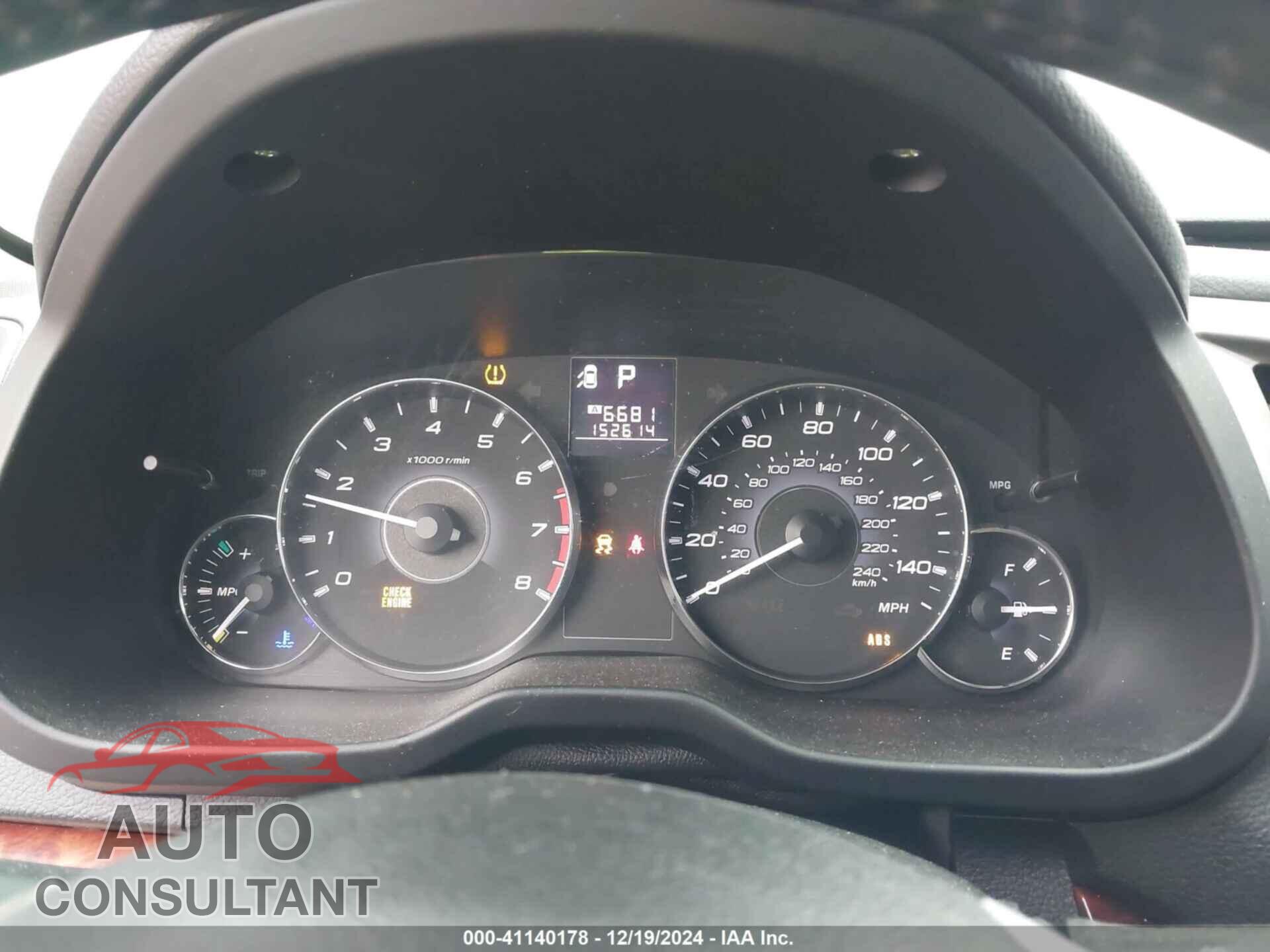 SUBARU OUTBACK 2012 - 4S4BRBLC1C3281143