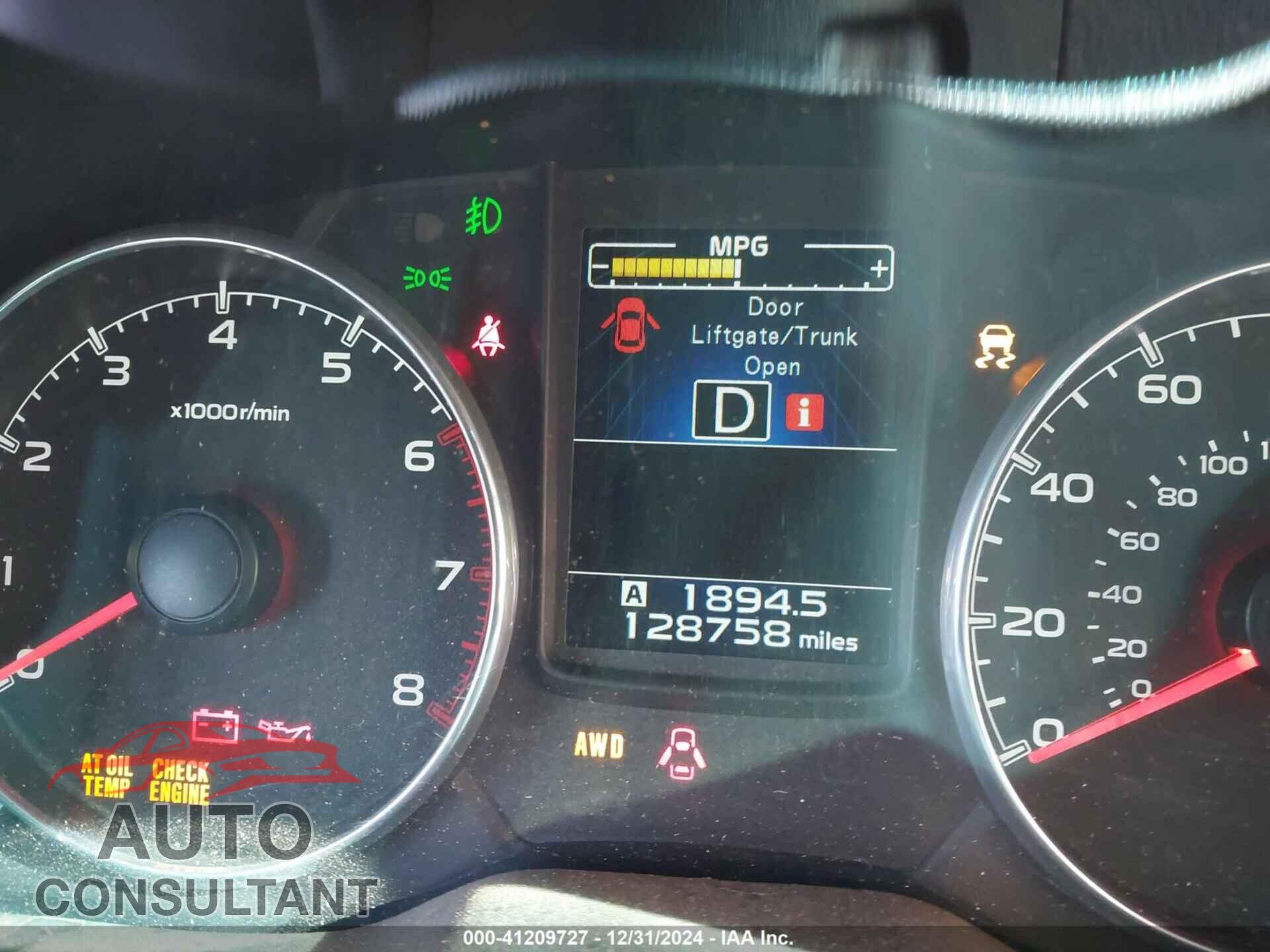 SUBARU OUTBACK 2014 - 4S4BRBLC7E3325536