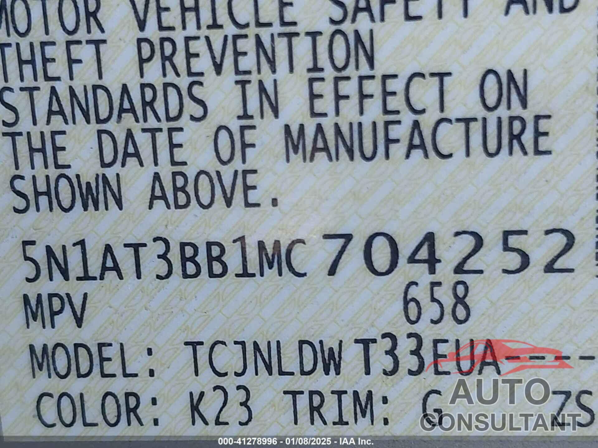 NISSAN ROGUE 2021 - 5N1AT3BB1MC704252