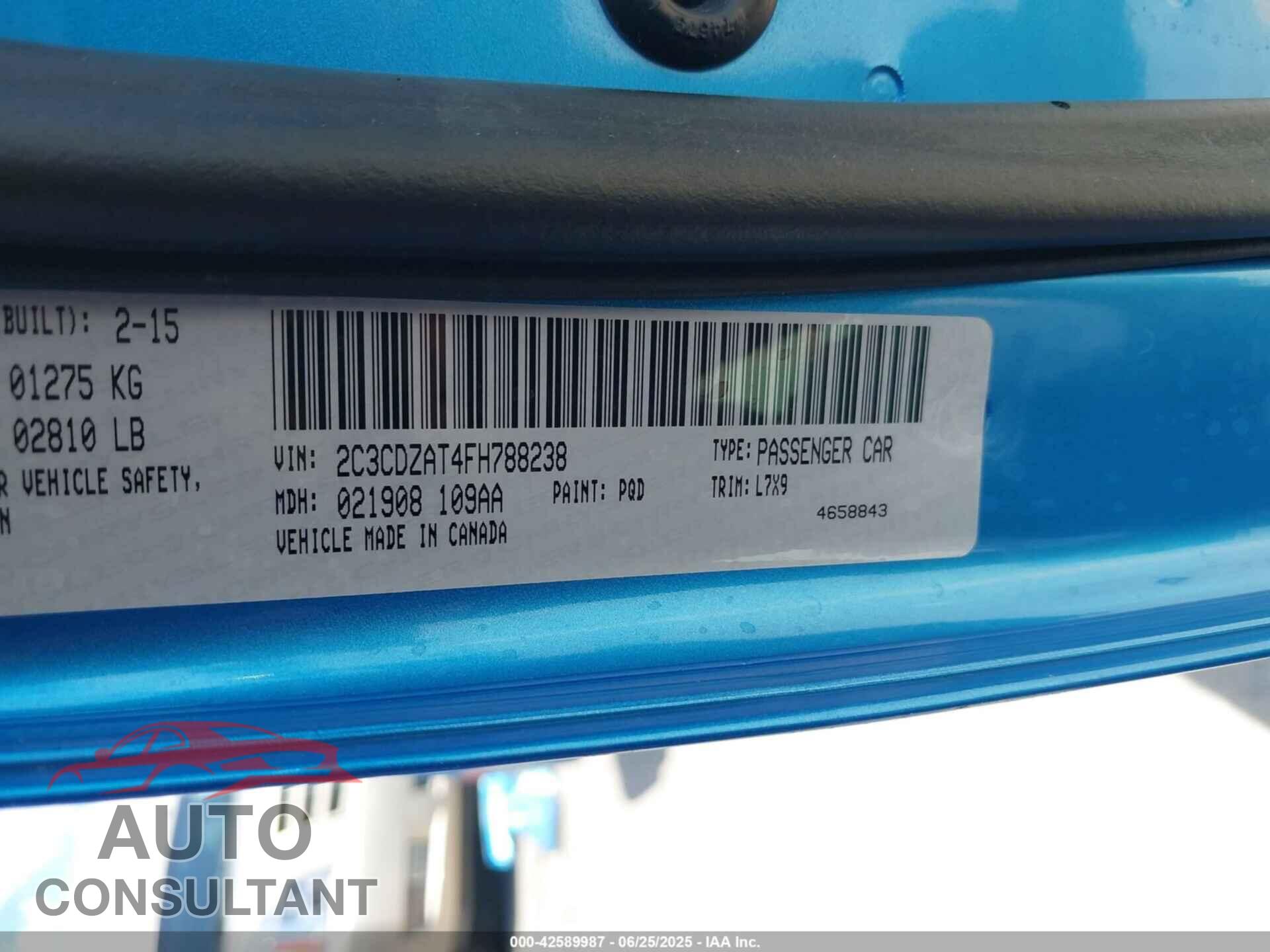 DODGE CHALLENGER 2015 - 2C3CDZAT4FH788238