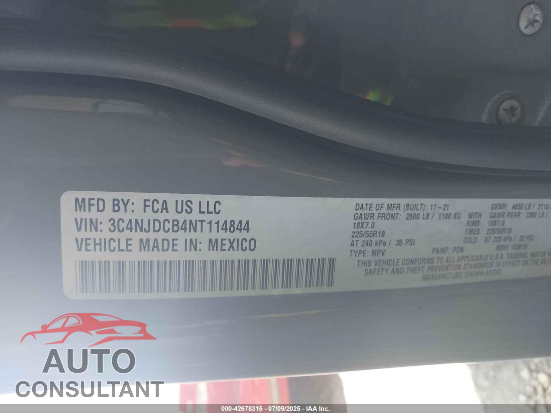 JEEP COMPASS 2022 - 3C4NJDCB4NT114844