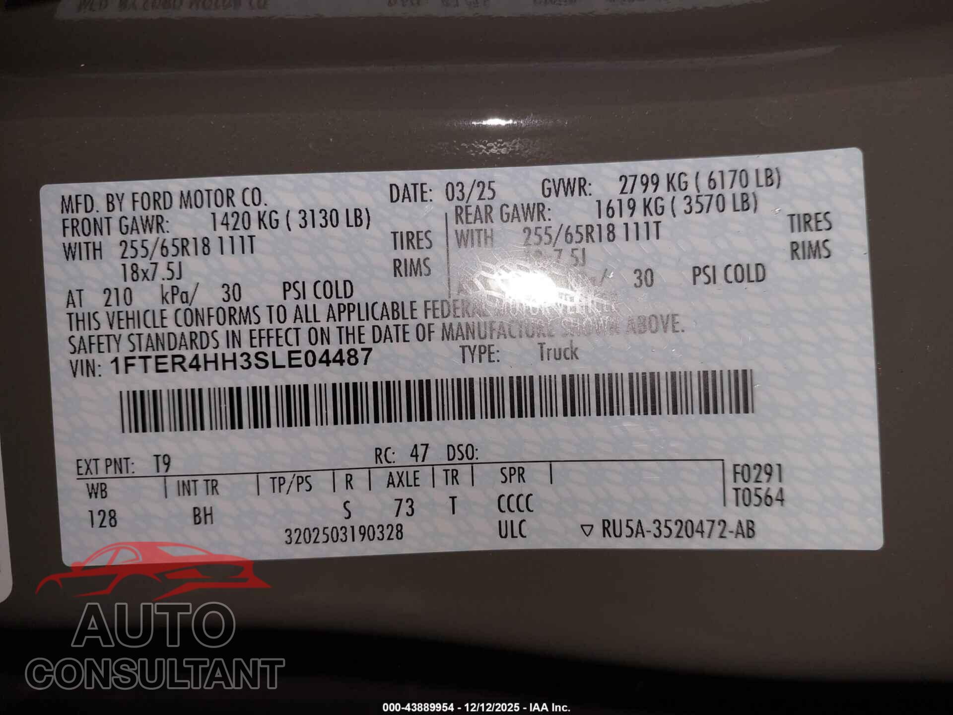 FORD RANGER 2025 - 1FTER4HH3SLE04487