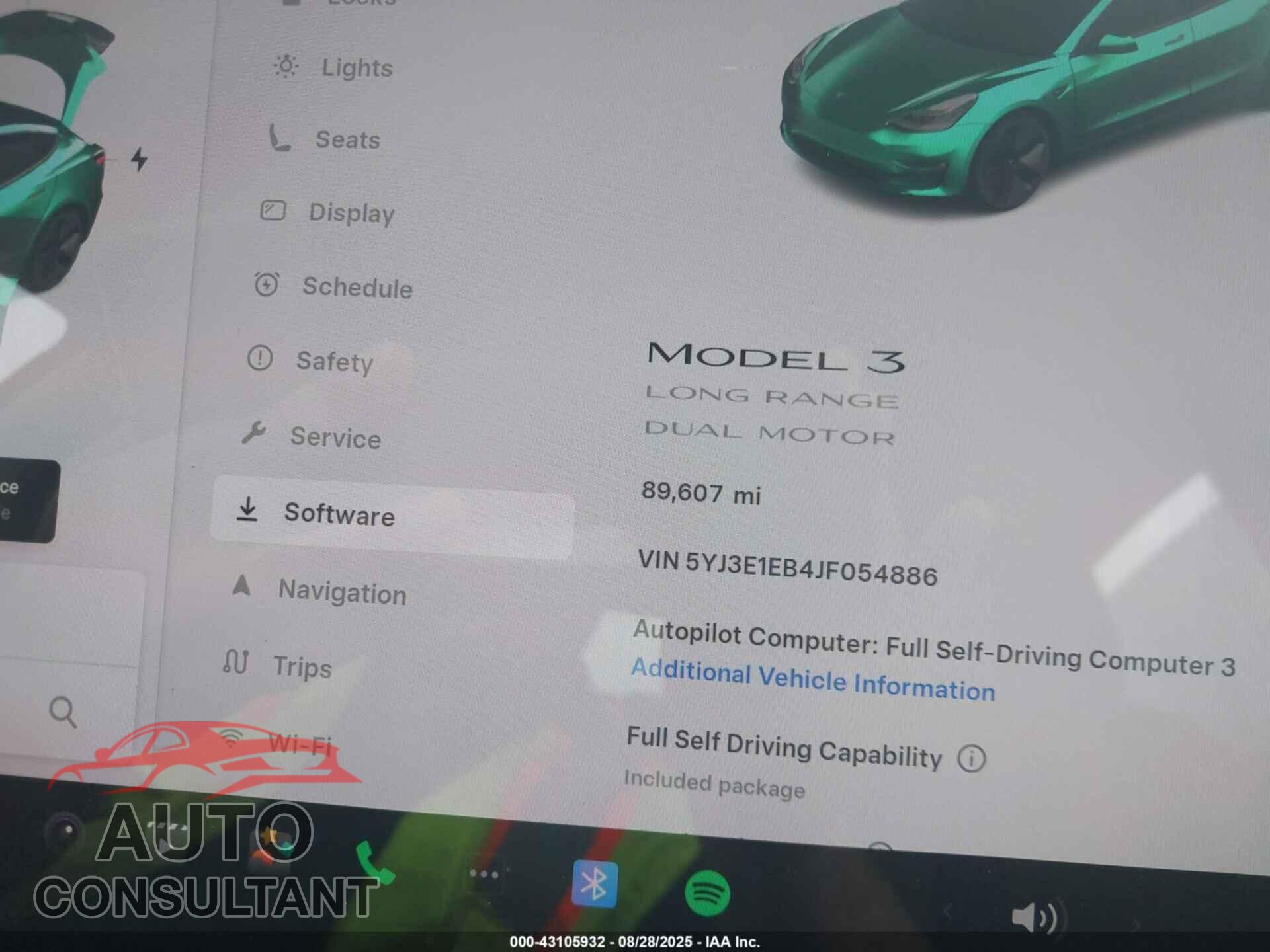 TESLA MODEL 3 2018 - 5YJ3E1EB4JF054886
