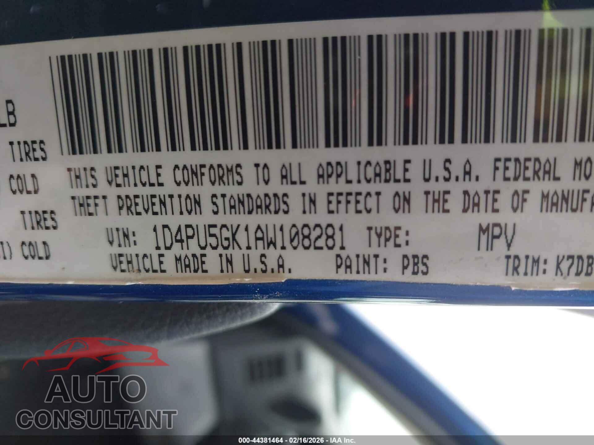 DODGE NITRO 2010 - 1D4PU5GK1AW108281