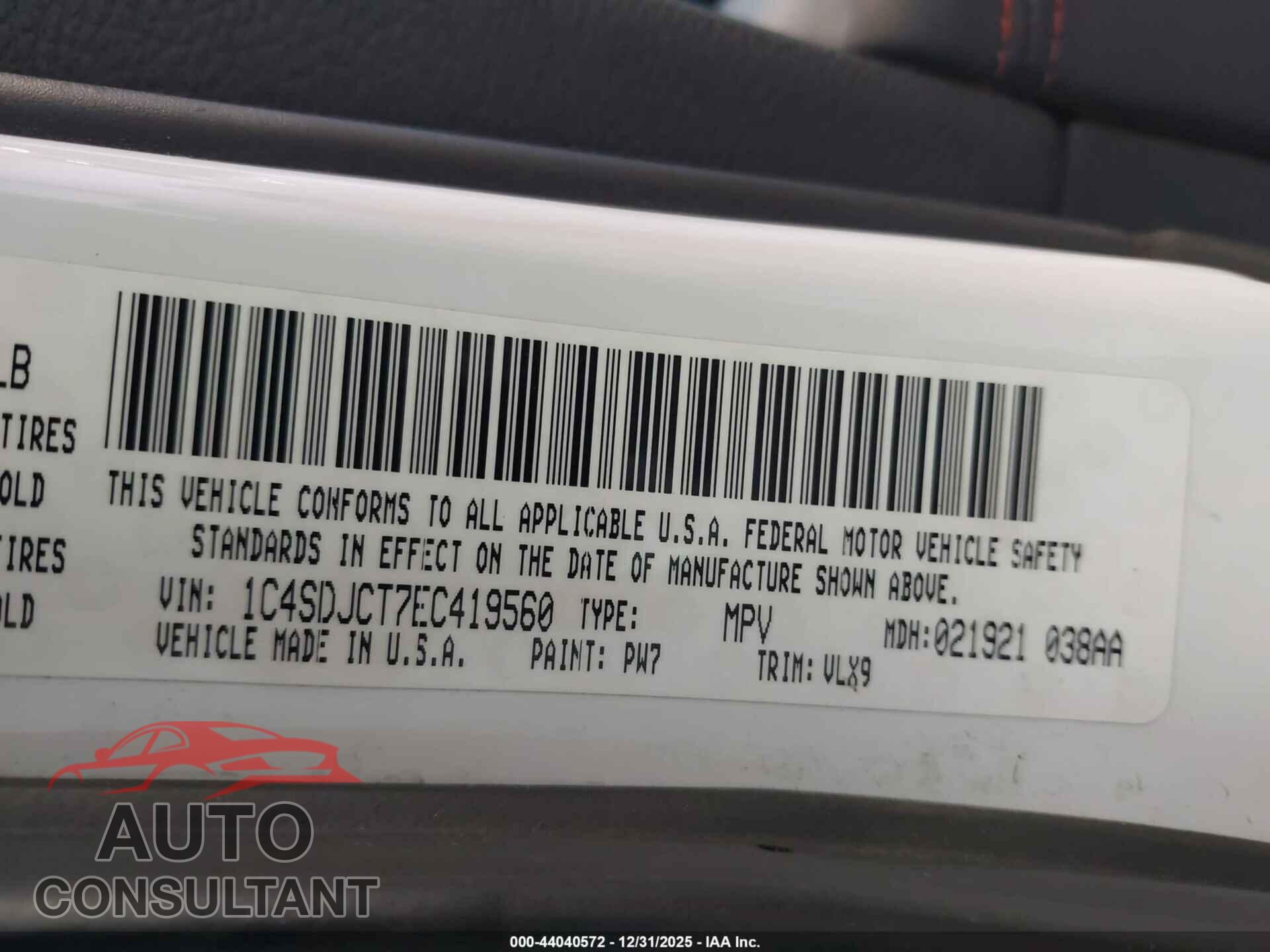 DODGE DURANGO 2014 - 1C4SDJCT7EC419560