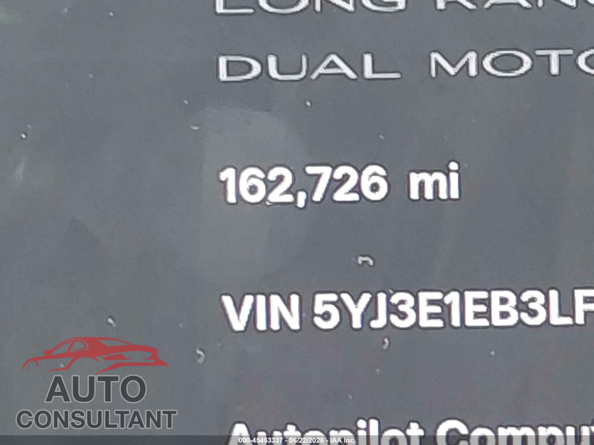 TESLA MODEL 3 2020 - 5YJ3E1EB3LF667357