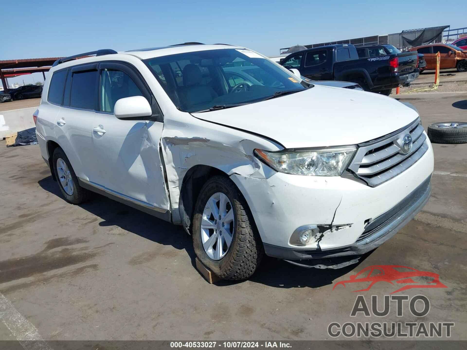 TOYOTA HIGHLANDER 2012 - 5TDBK3EH0CS102192