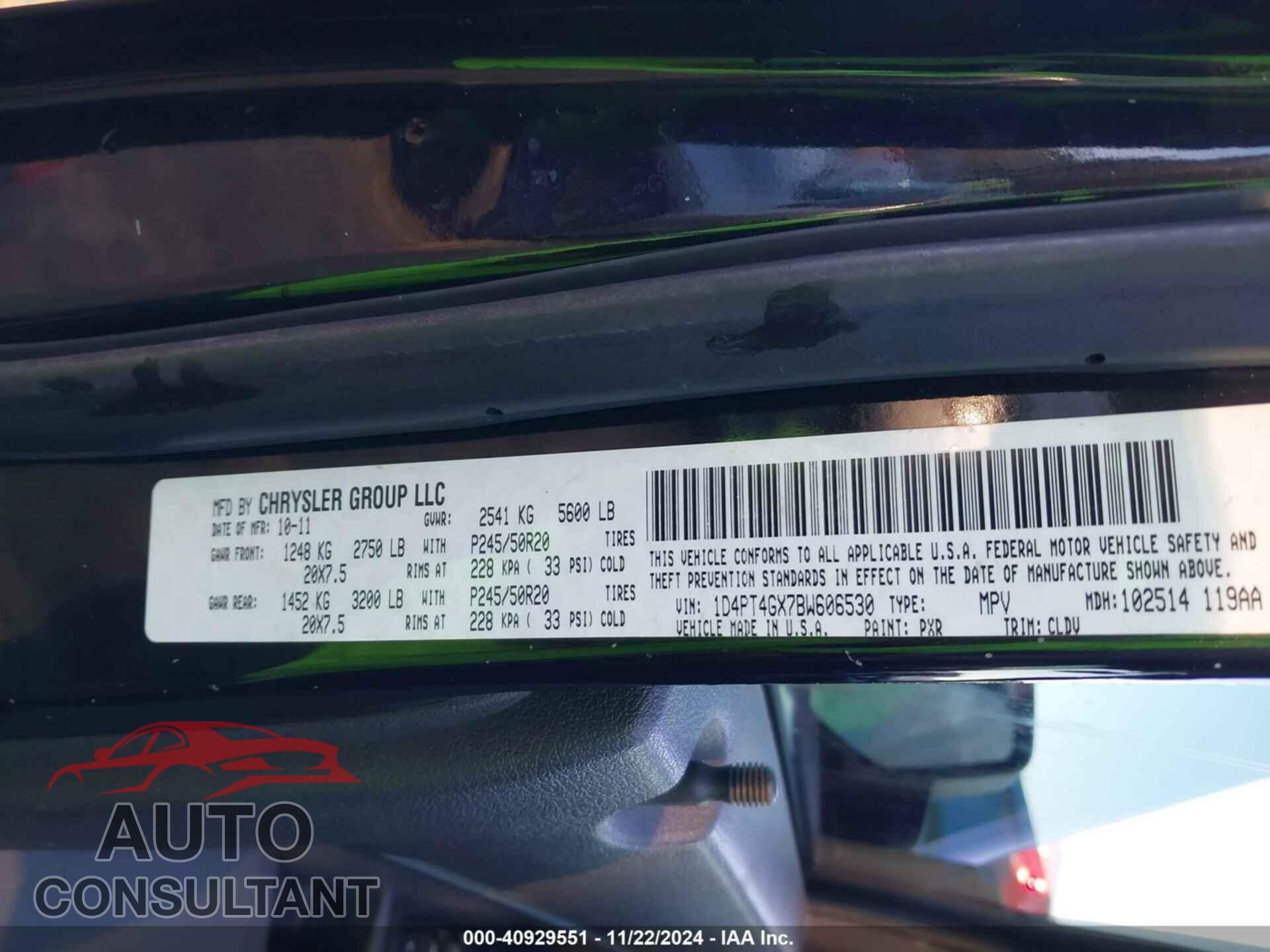 DODGE NITRO 2011 - 1D4PT4GX7BW606530