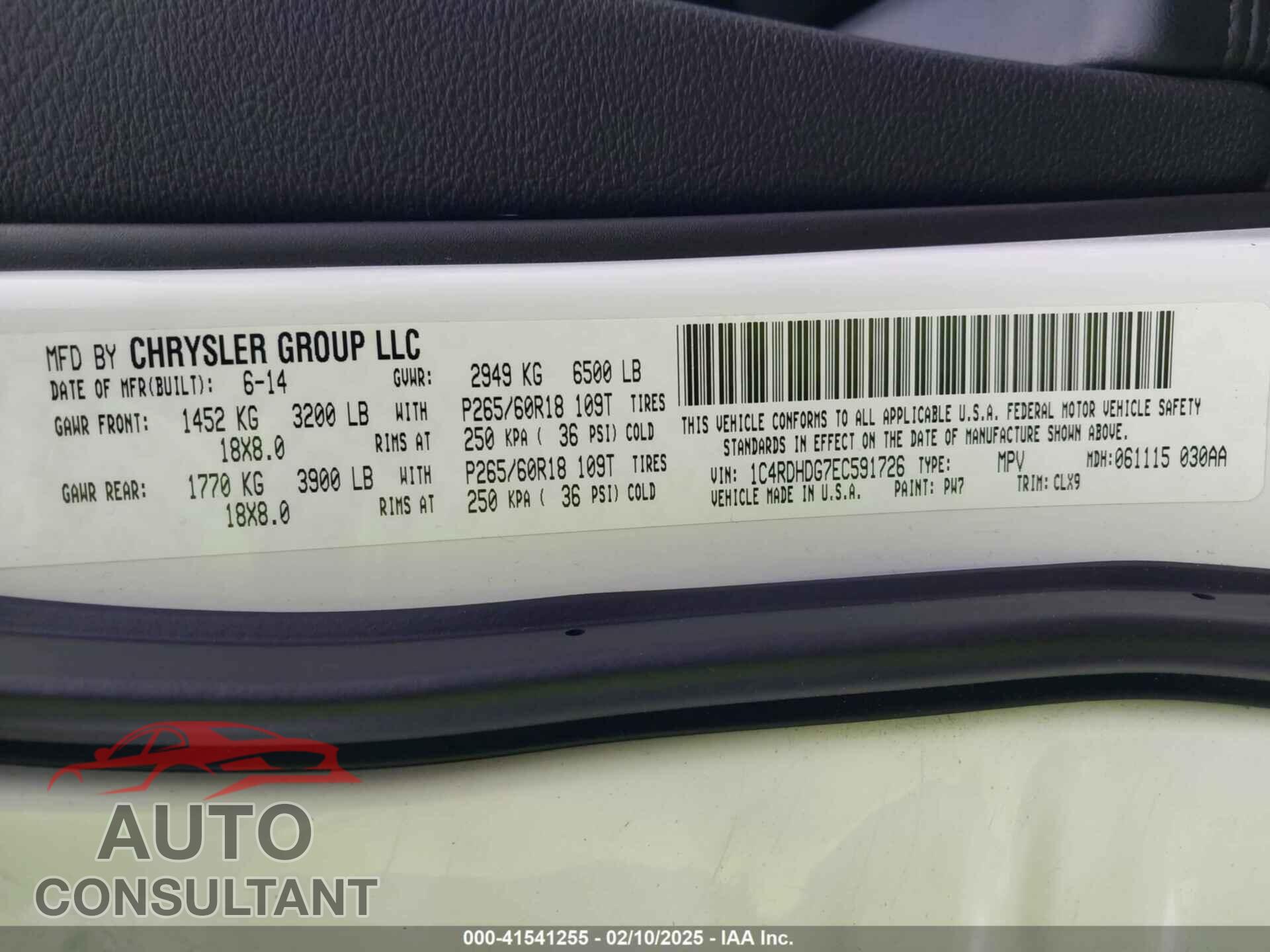 DODGE DURANGO 2014 - 1C4RDHDG7EC591726