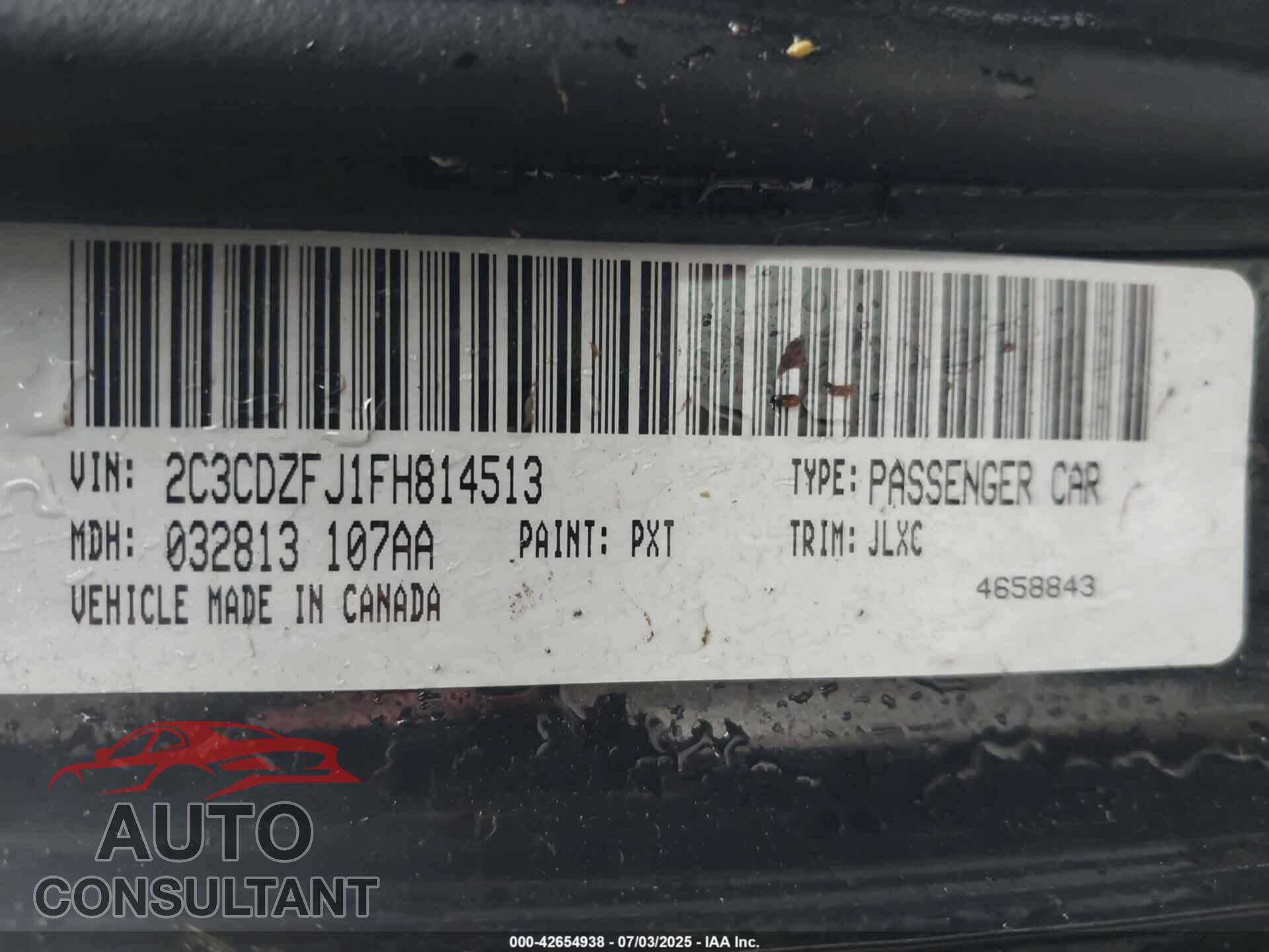 DODGE CHALLENGER 2015 - 2C3CDZFJ1FH814513