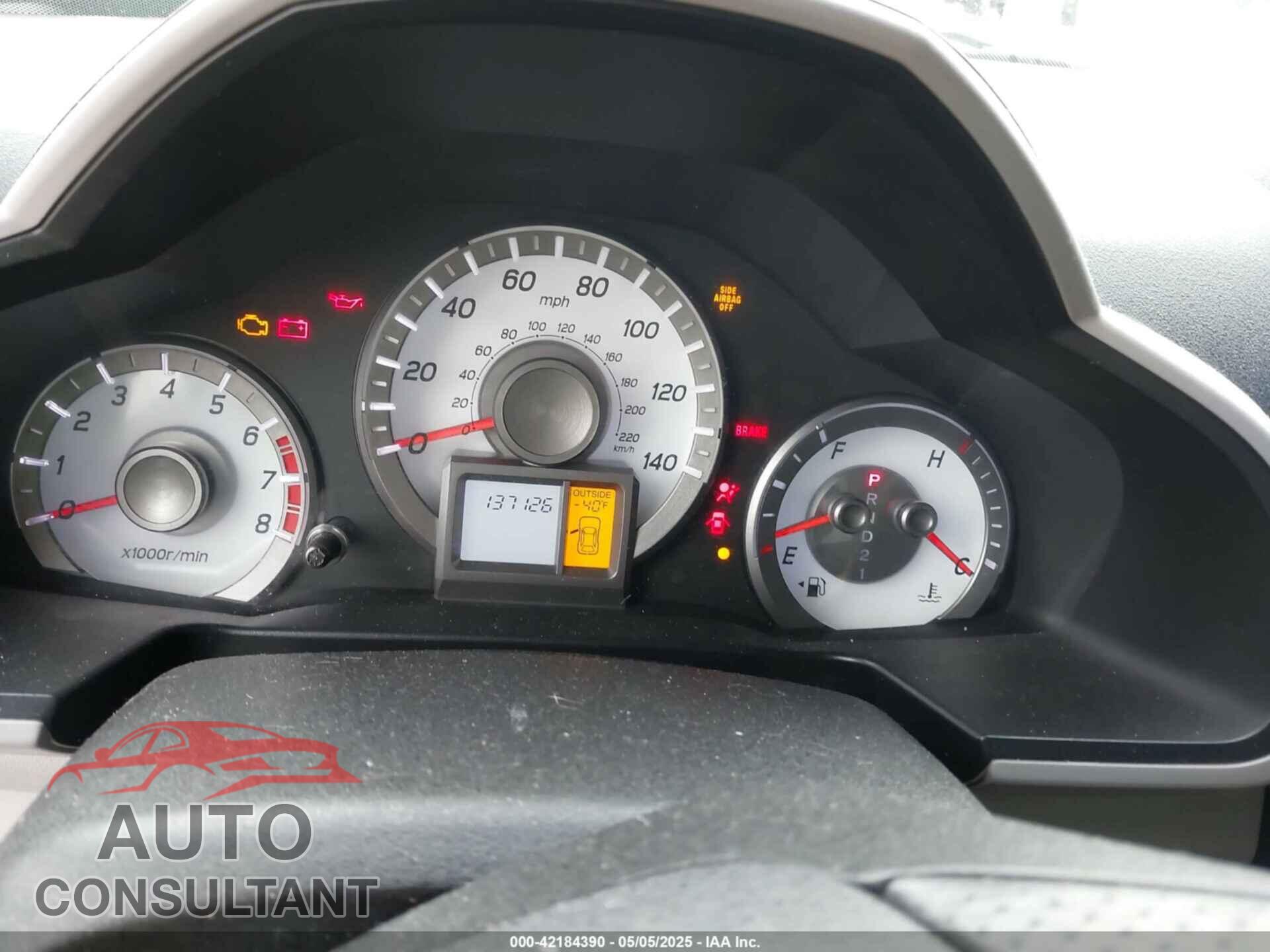 HONDA PILOT 2012 - 5FNYF4H52CB068007
