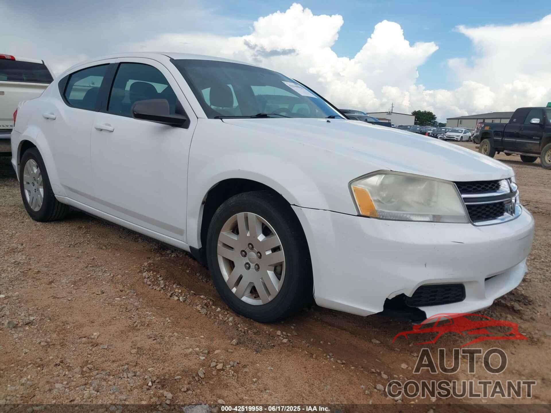 DODGE AVENGER 2012 - 1C3CDZAB1CN238182