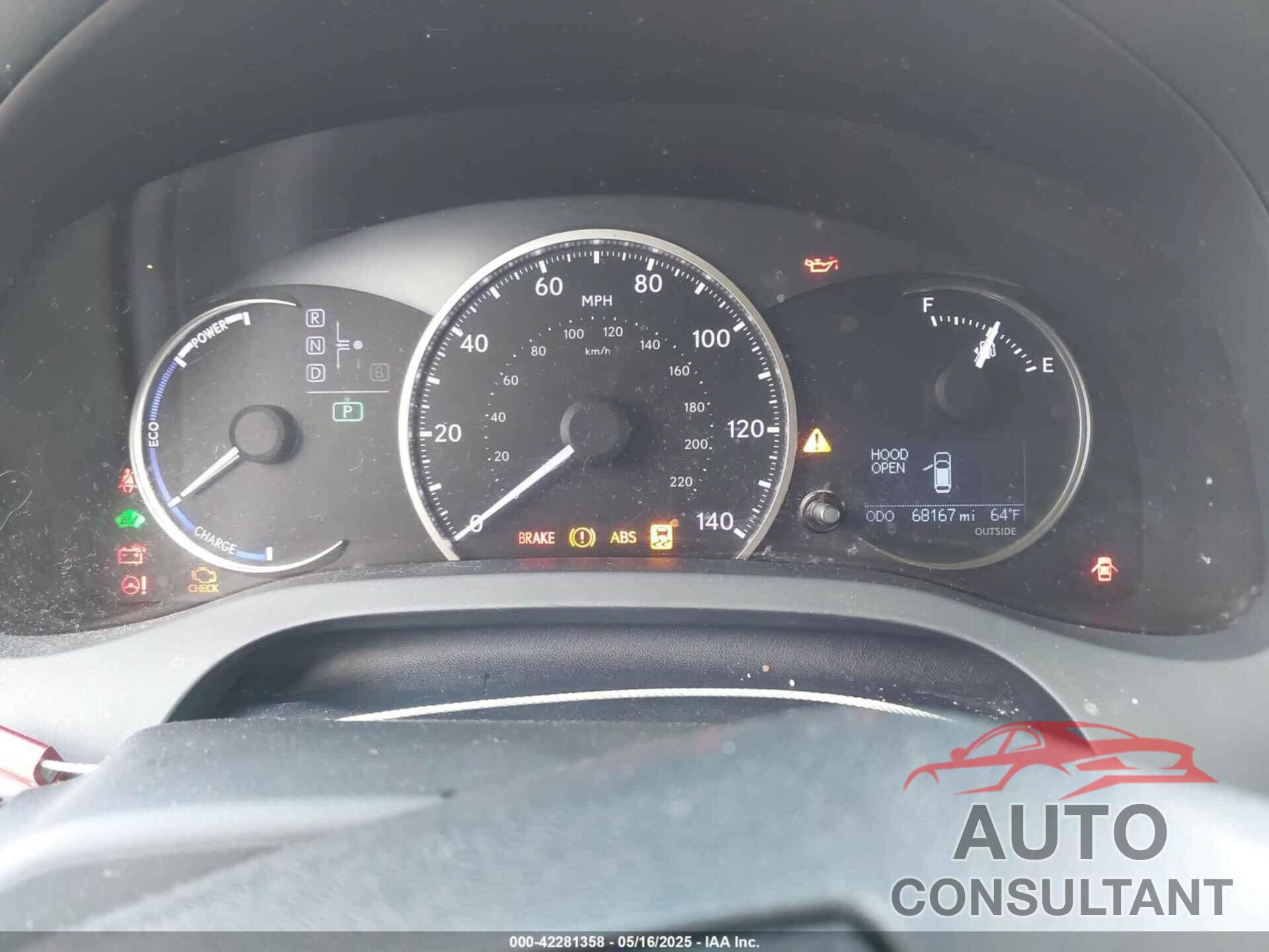 LEXUS CT 200H 2016 - JTHKD5BH2G2274942