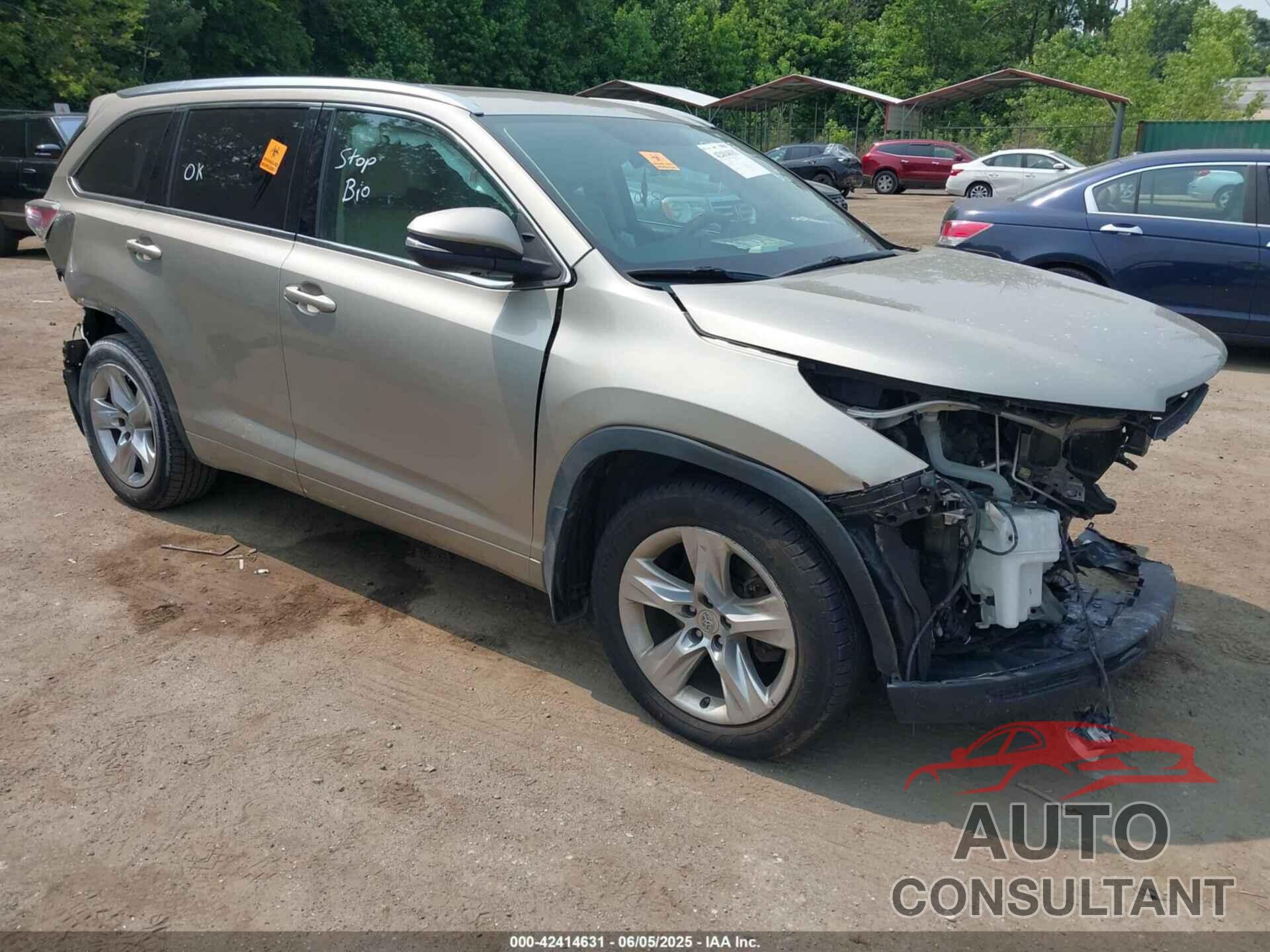 TOYOTA HIGHLANDER 2014 - 5TDDKRFH7ES032249