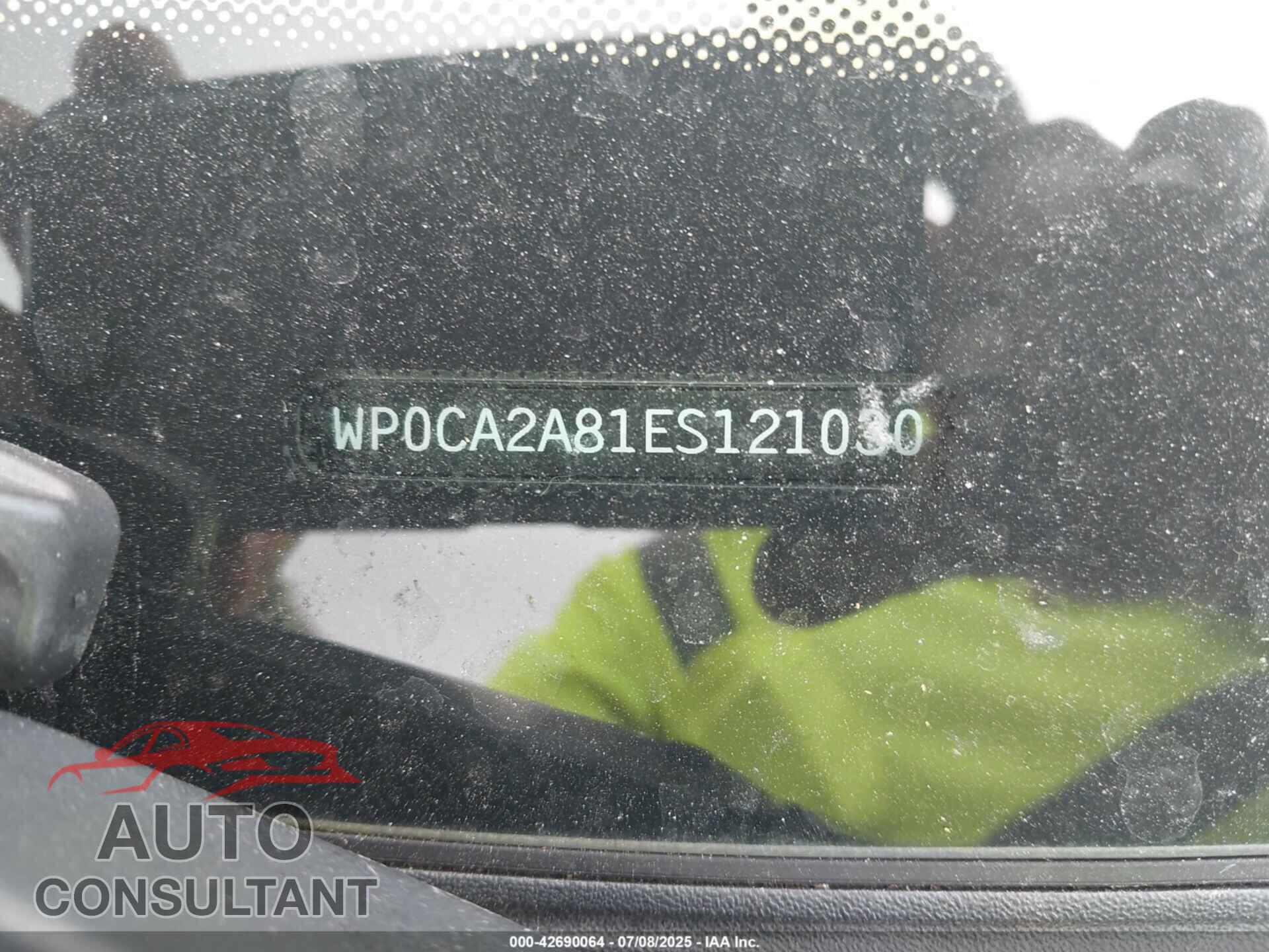 PORSCHE BOXSTER 2014 - WP0CA2A81ES121030