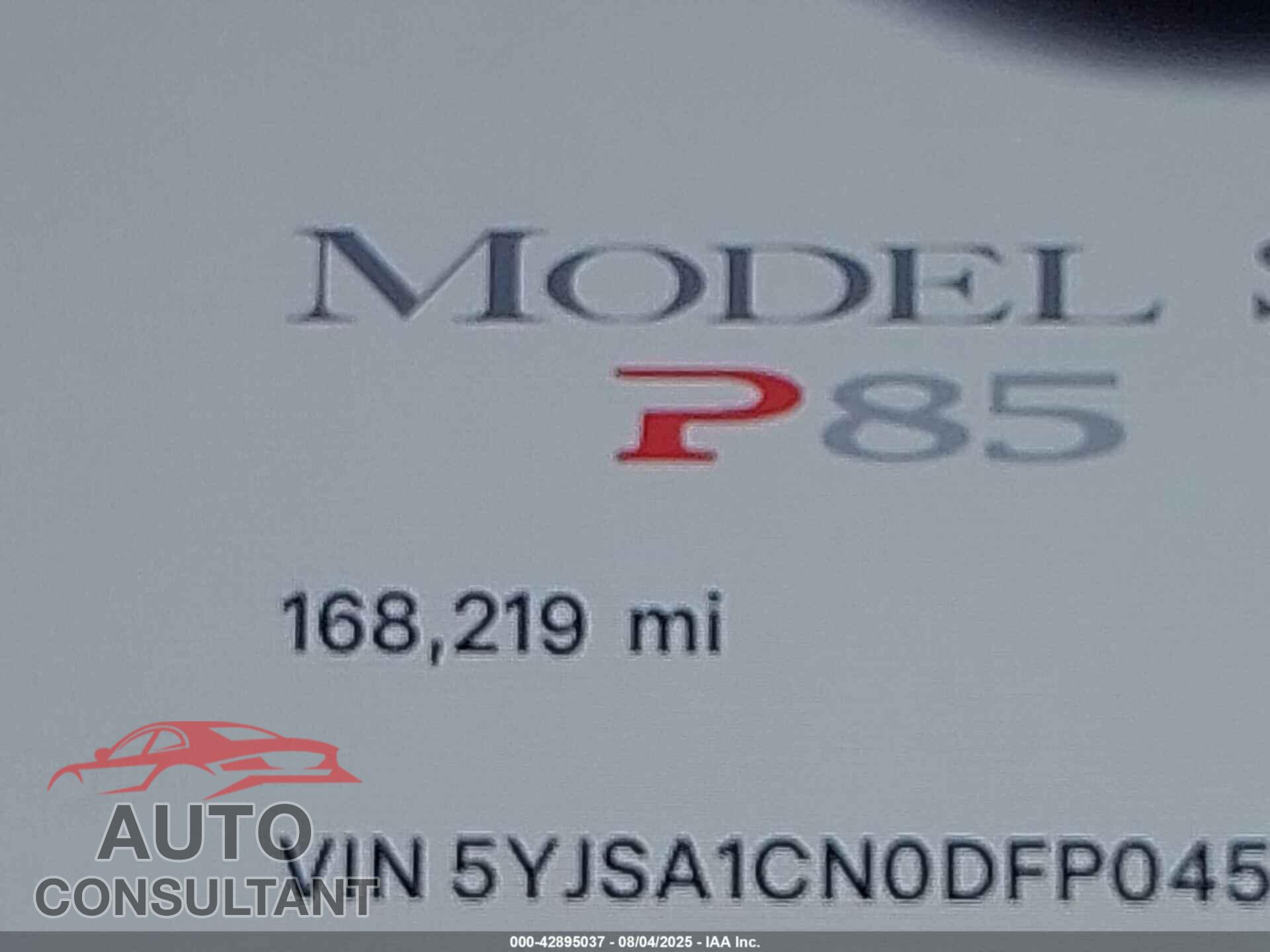 TESLA MODEL S 2013 - 5YJSA1CN0DFP04516