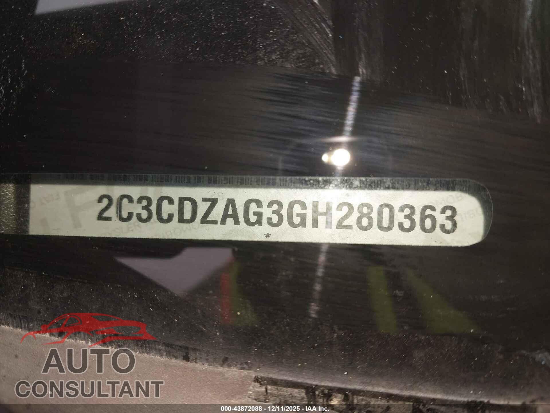 DODGE CHALLENGER 2016 - 2C3CDZAG3GH280363