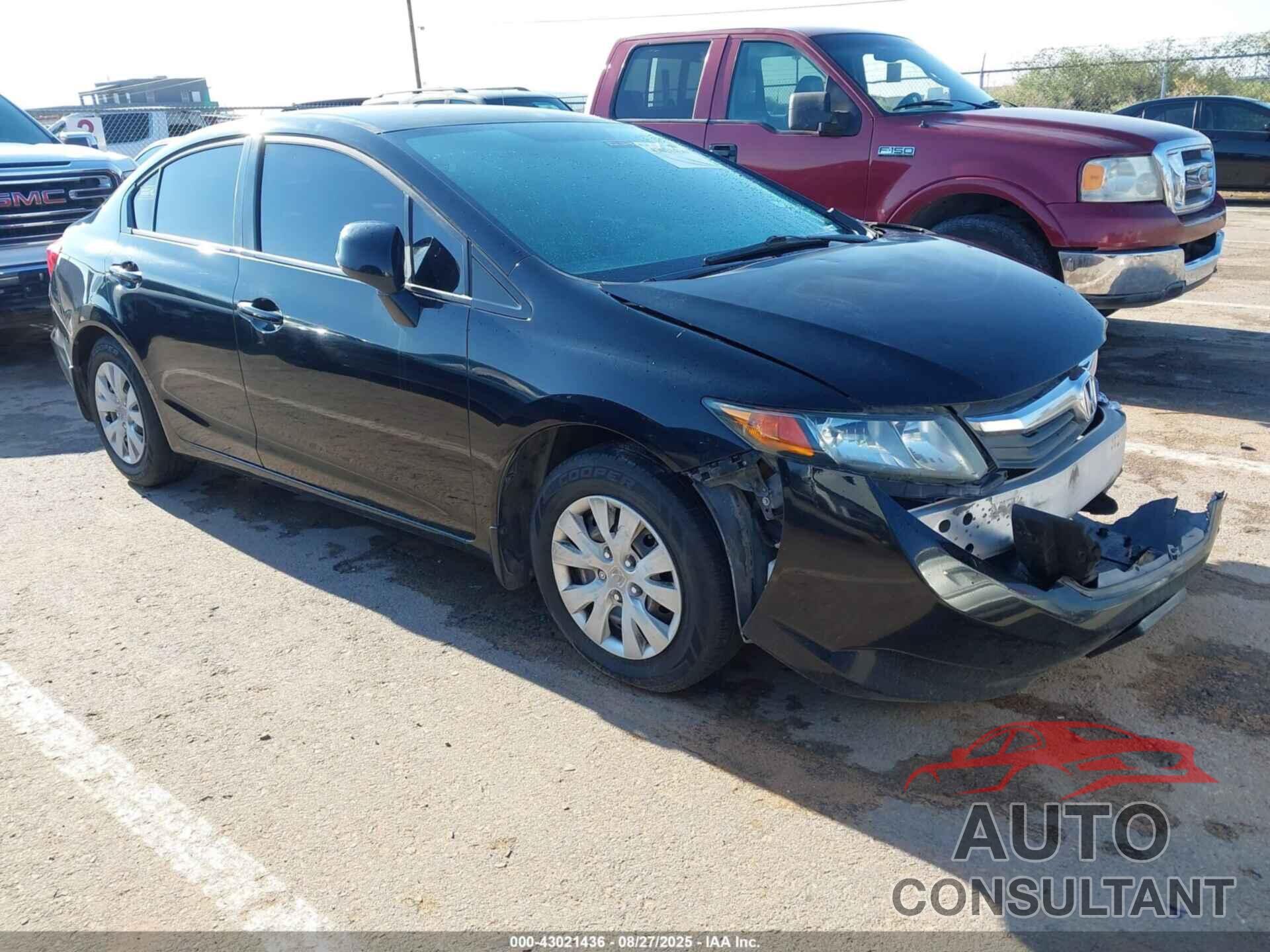 HONDA CIVIC 2012 - 19XFB2F55CE344521