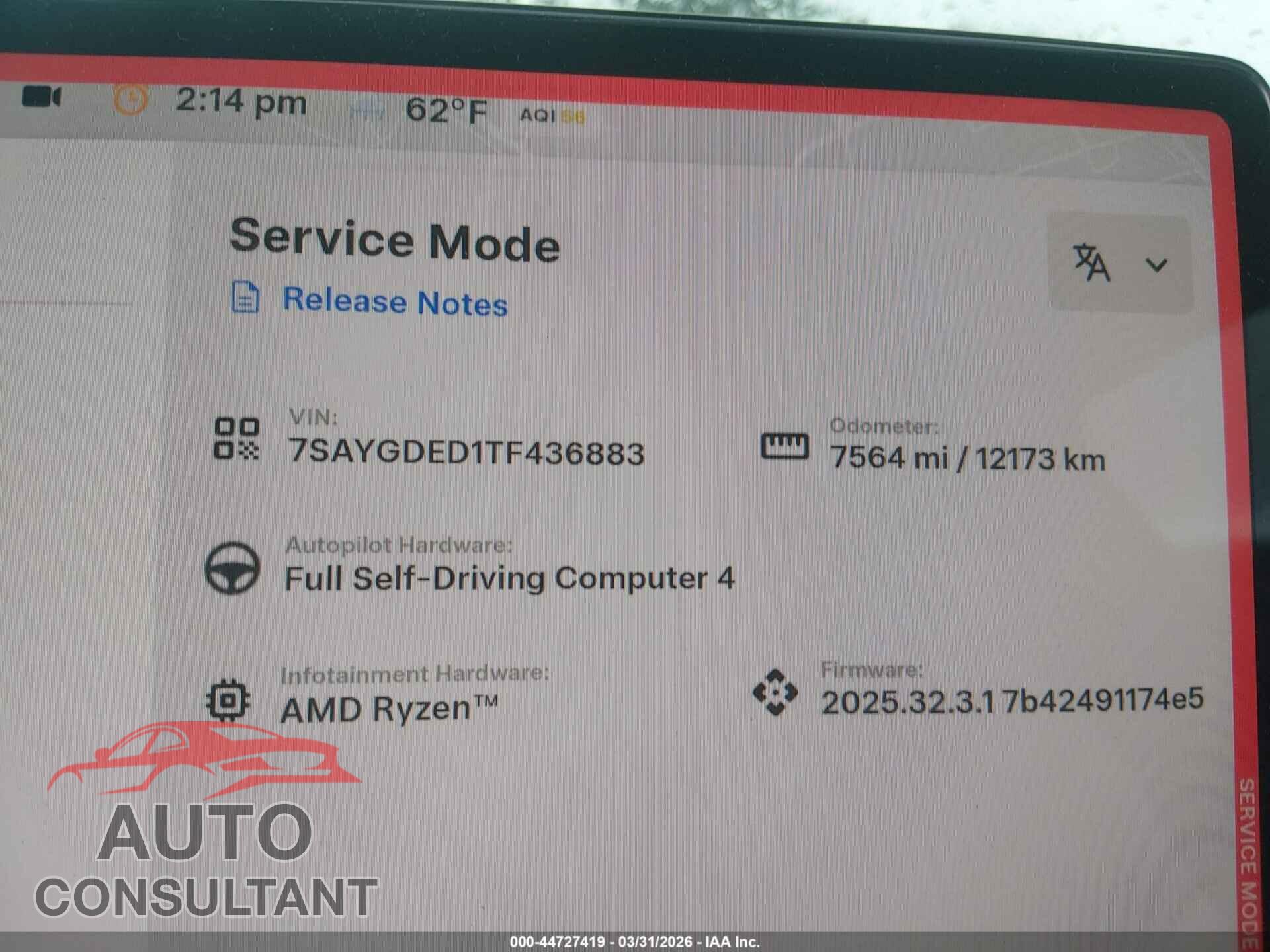 TESLA MODEL Y 2026 - 7SAYGDED1TF436883