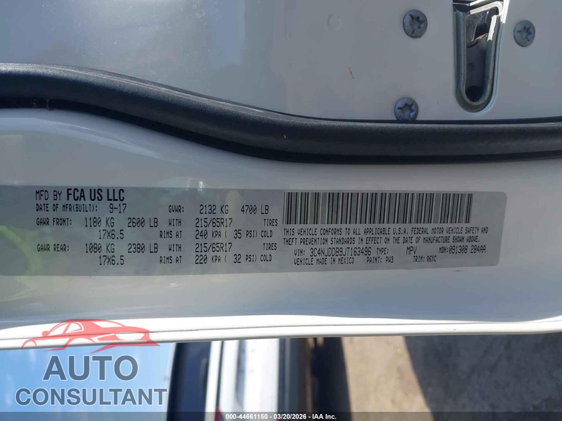 JEEP COMPASS 2018 - 3C4NJDDB9JT163496