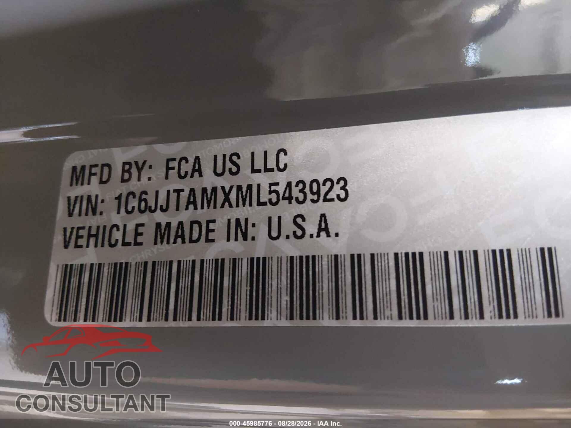JEEP GLADIATOR 2021 - 1C6JJTAMXML543923