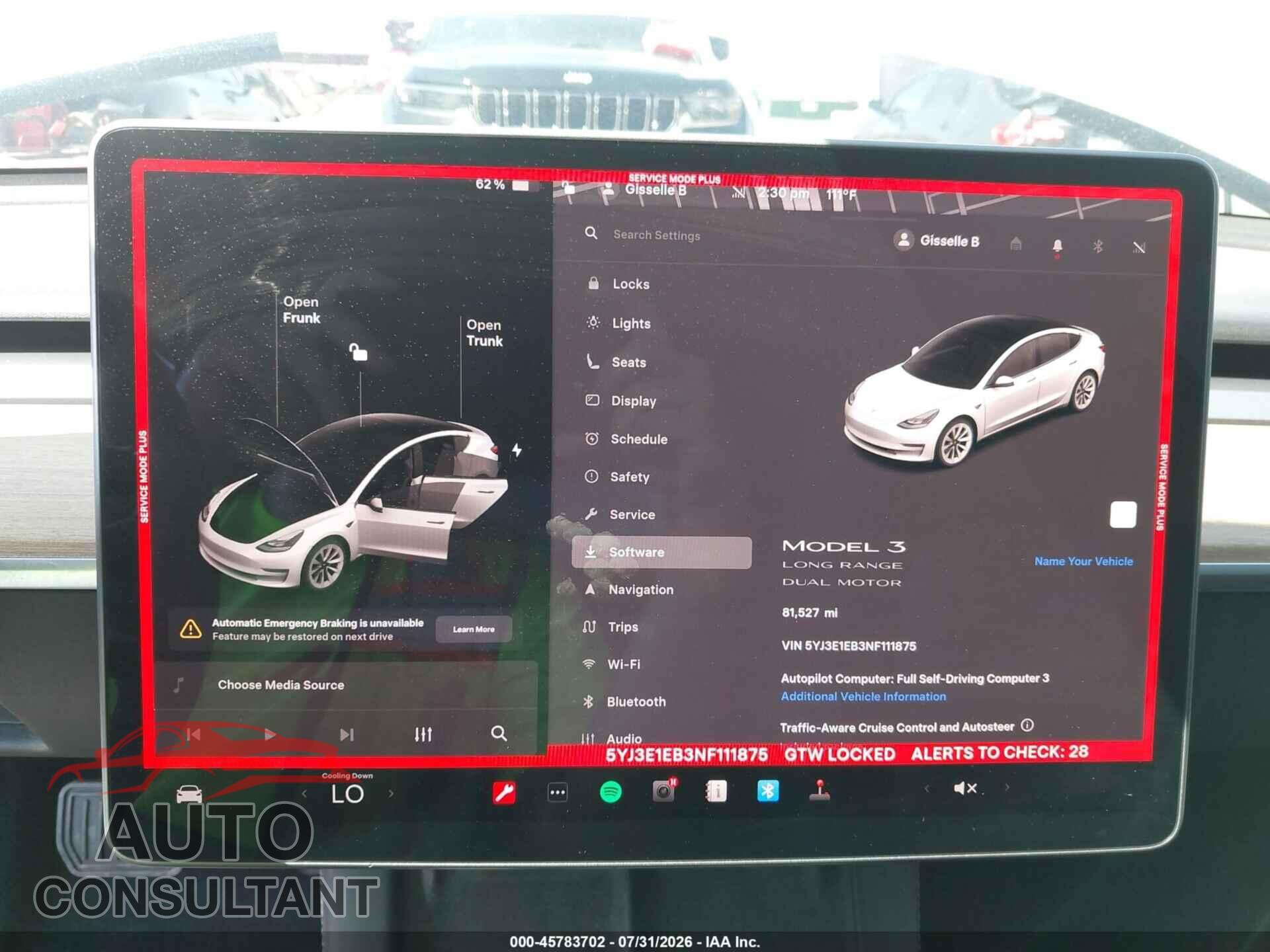 TESLA MODEL 3 2022 - 5YJ3E1EB3NF111875