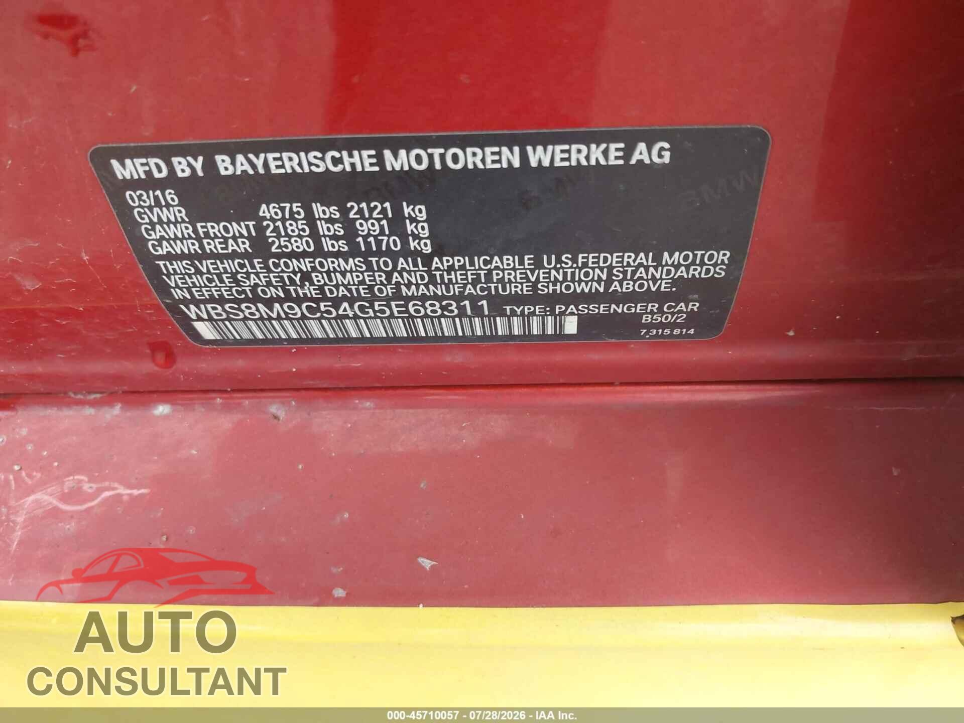 BMW M3 2016 - WBS8M9C54G5E68311