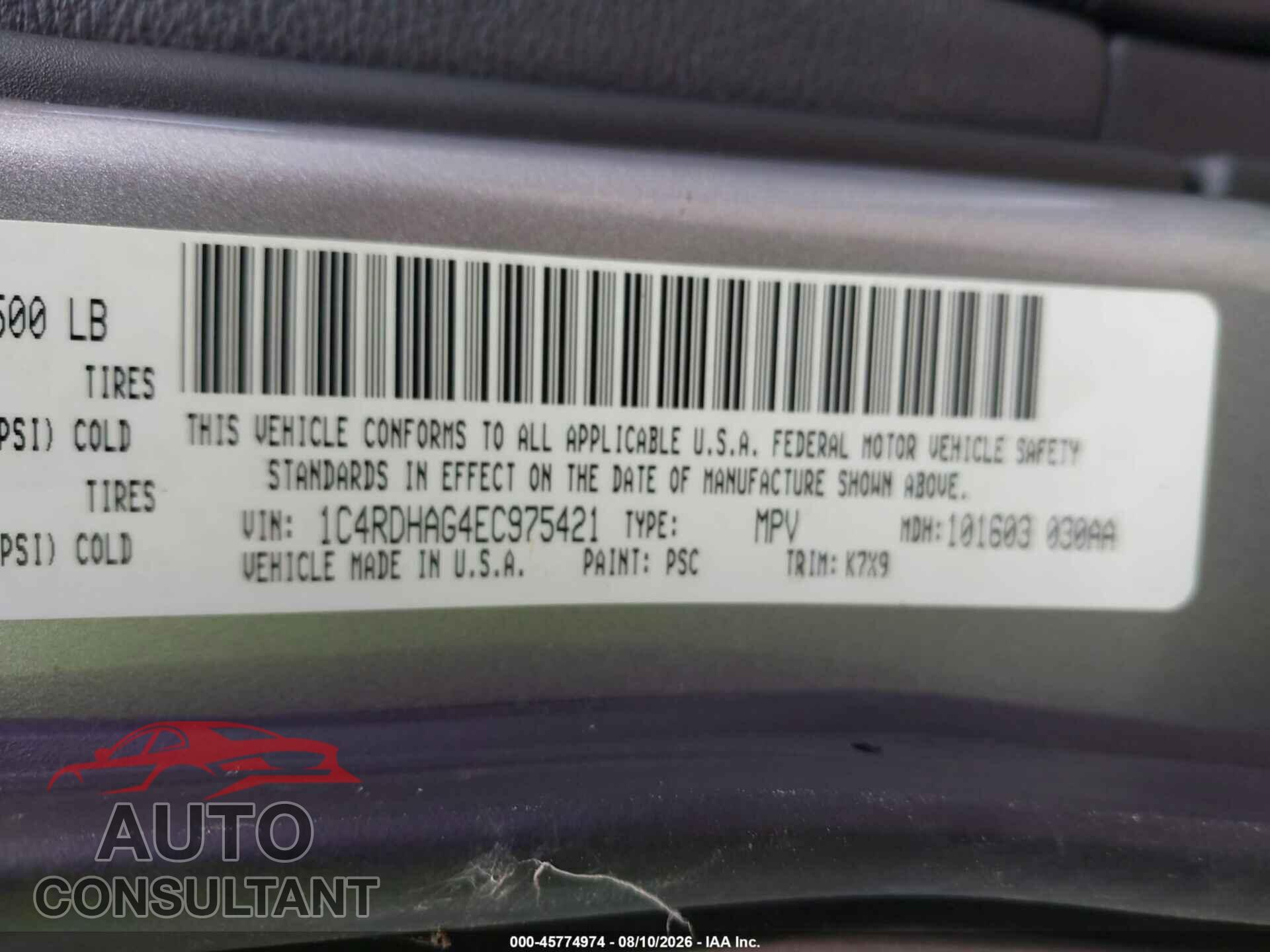 DODGE DURANGO 2014 - 1C4RDHAG4EC975421