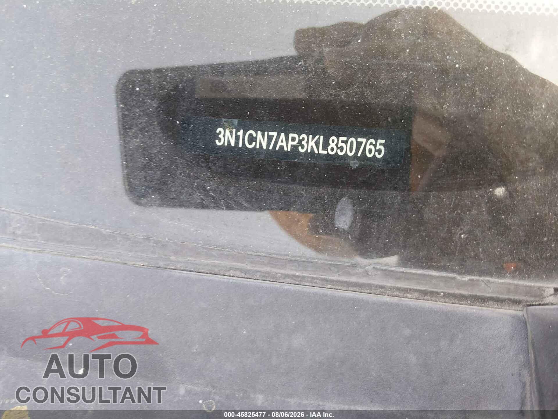 NISSAN VERSA 2019 - 3N1CN7AP3KL850765